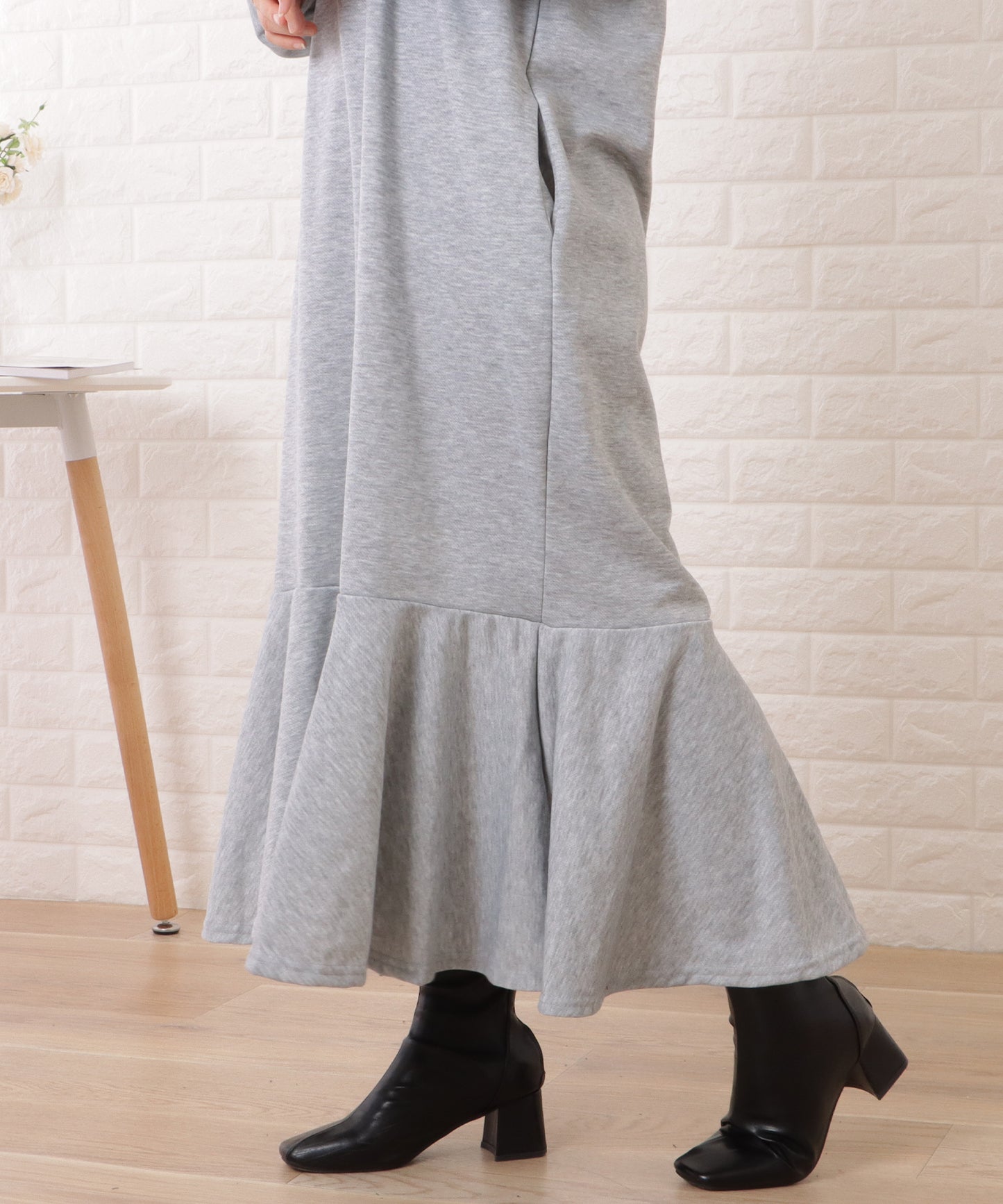 フィッシュテールロングスウェットワンピース