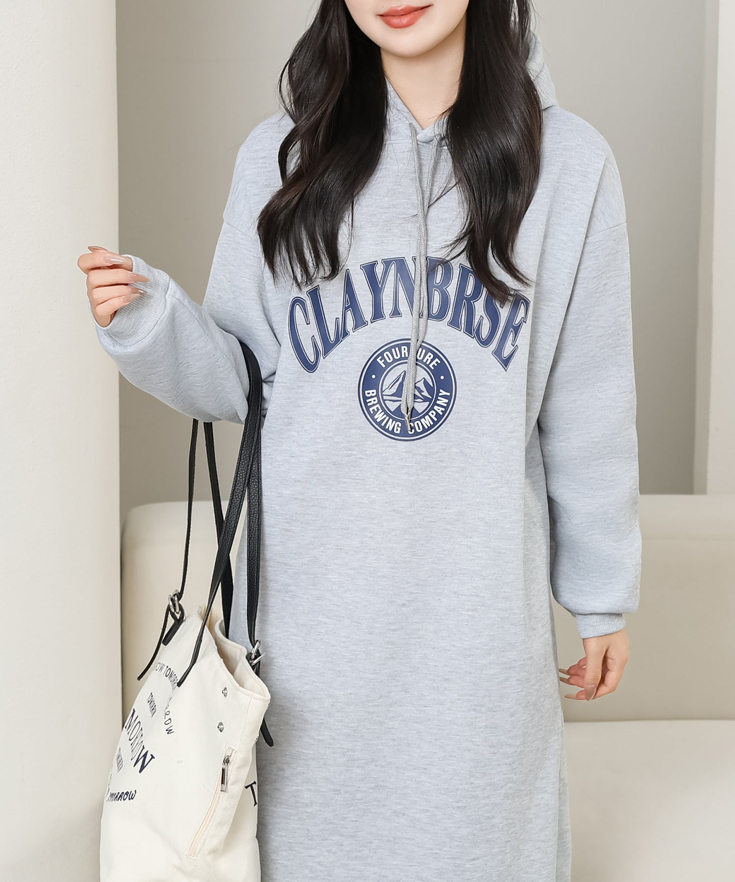 フーデット スウェット パーカー ロング ワンピース