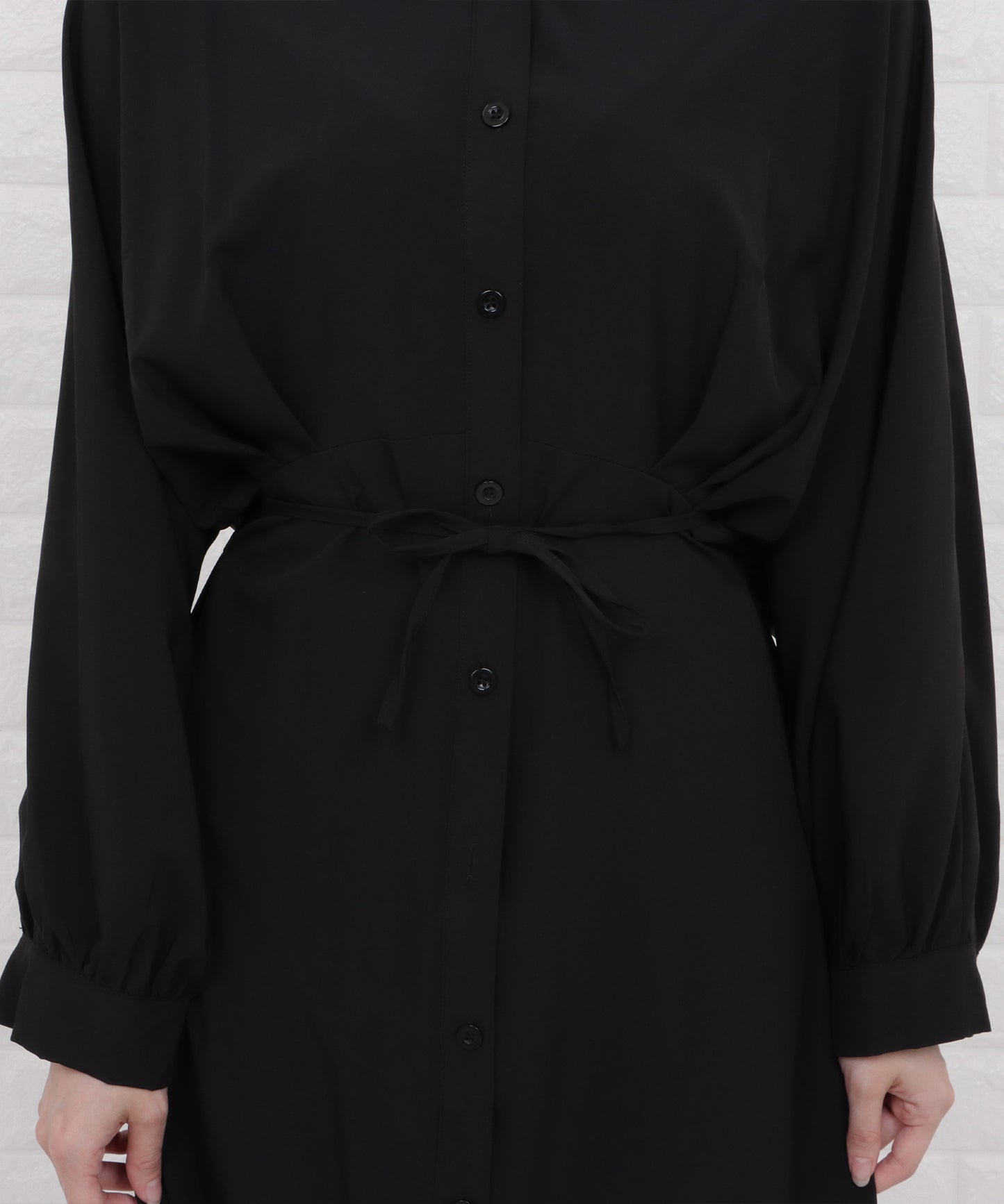ウエストタックロングシャツワンピース