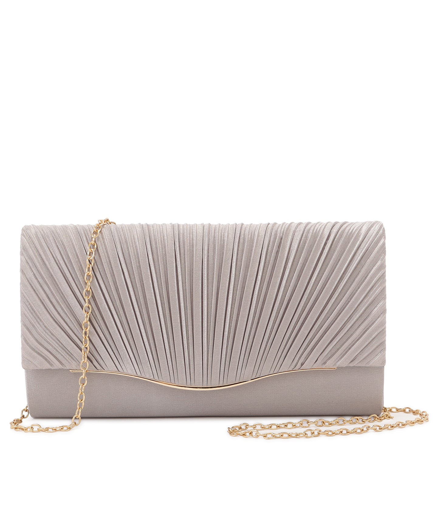 サテンプリーツ 2wayクラッチバッグ