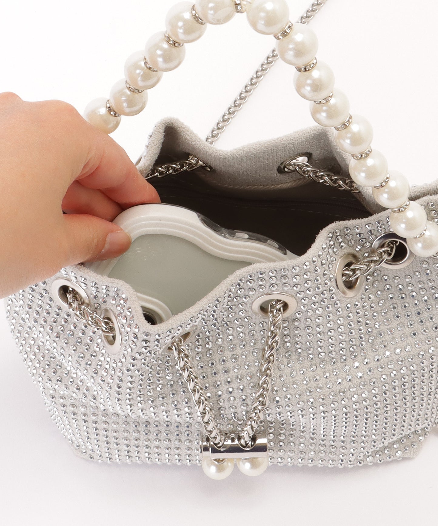 ビッグパール 2WAY スタッズ 巾着 ショルダーバッグ