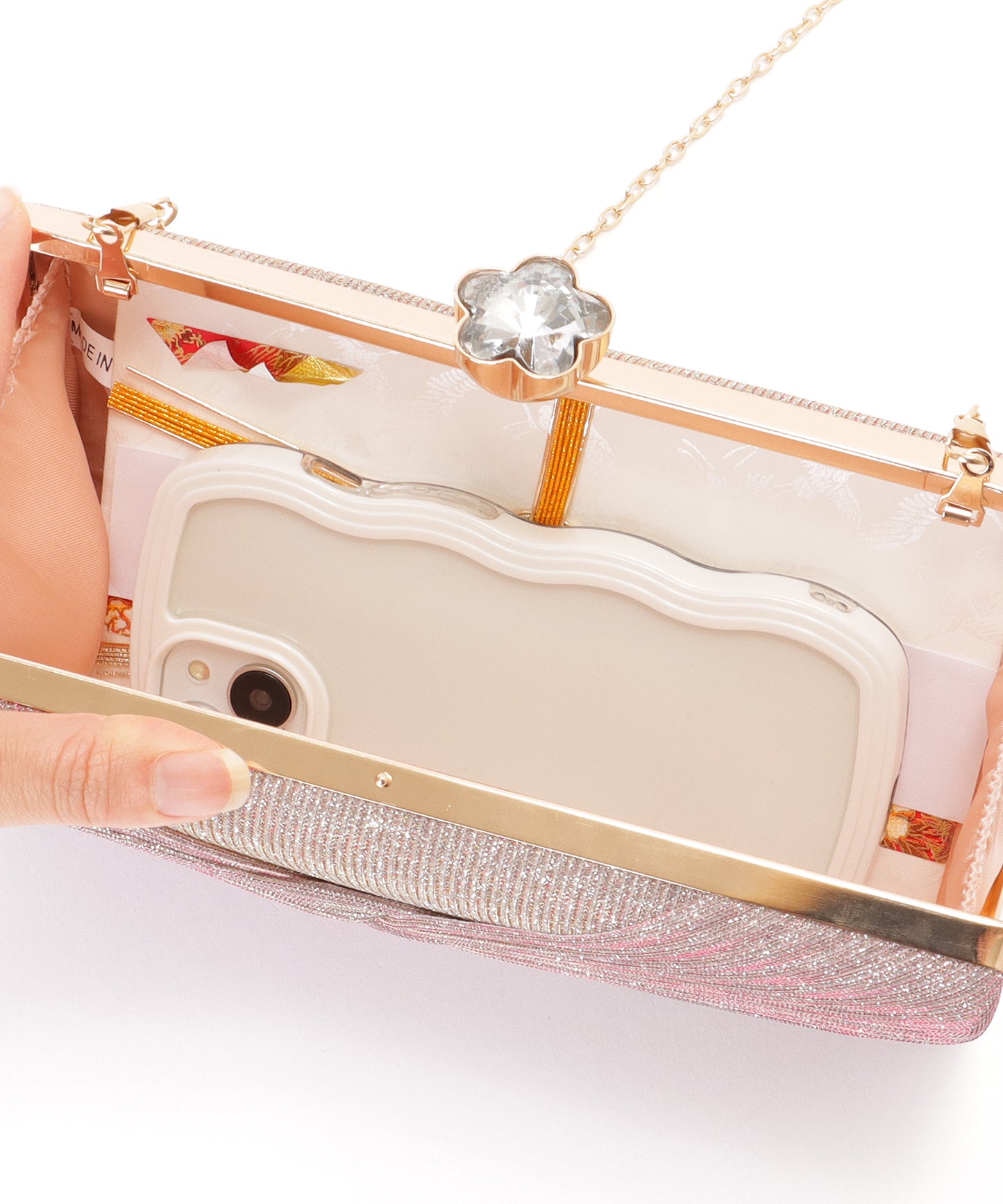 ツイスト プリーツ 2WAY がま口 バッグ