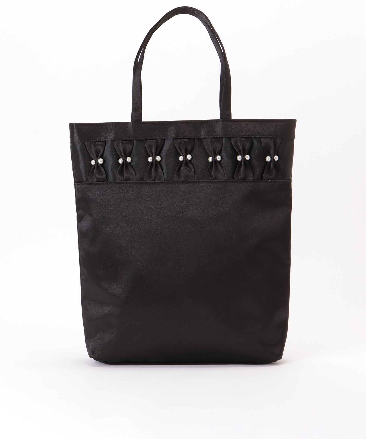 パール リボン スクエア スナップ付き トートバッグ