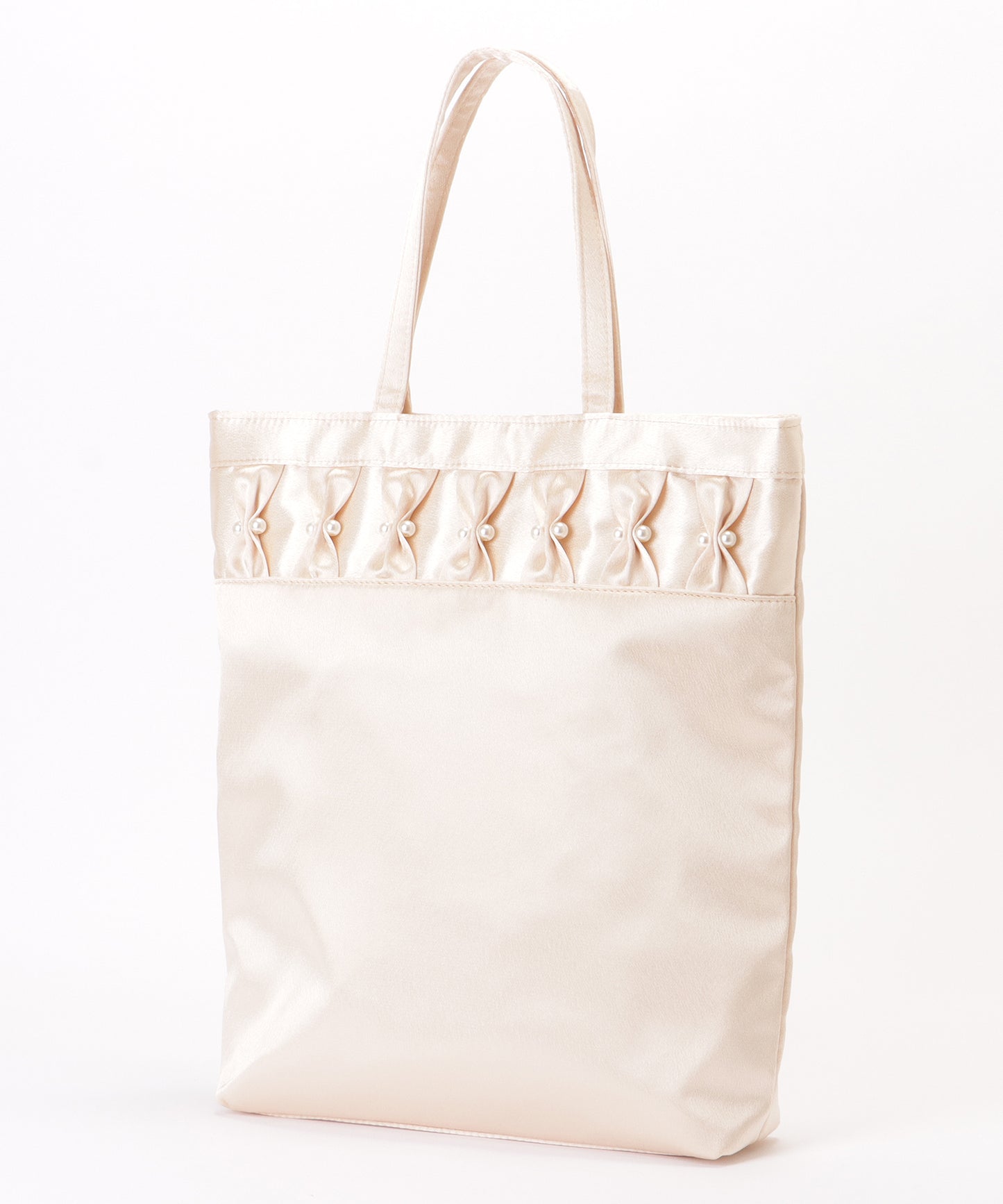 パール リボン スクエア スナップ付き トートバッグ