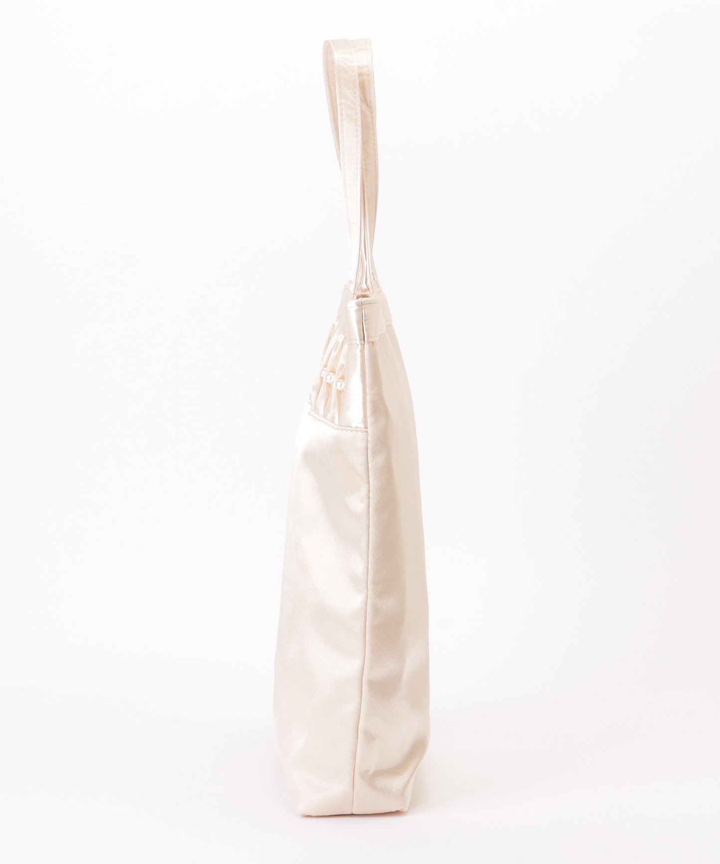 パール リボン スクエア スナップ付き トートバッグ