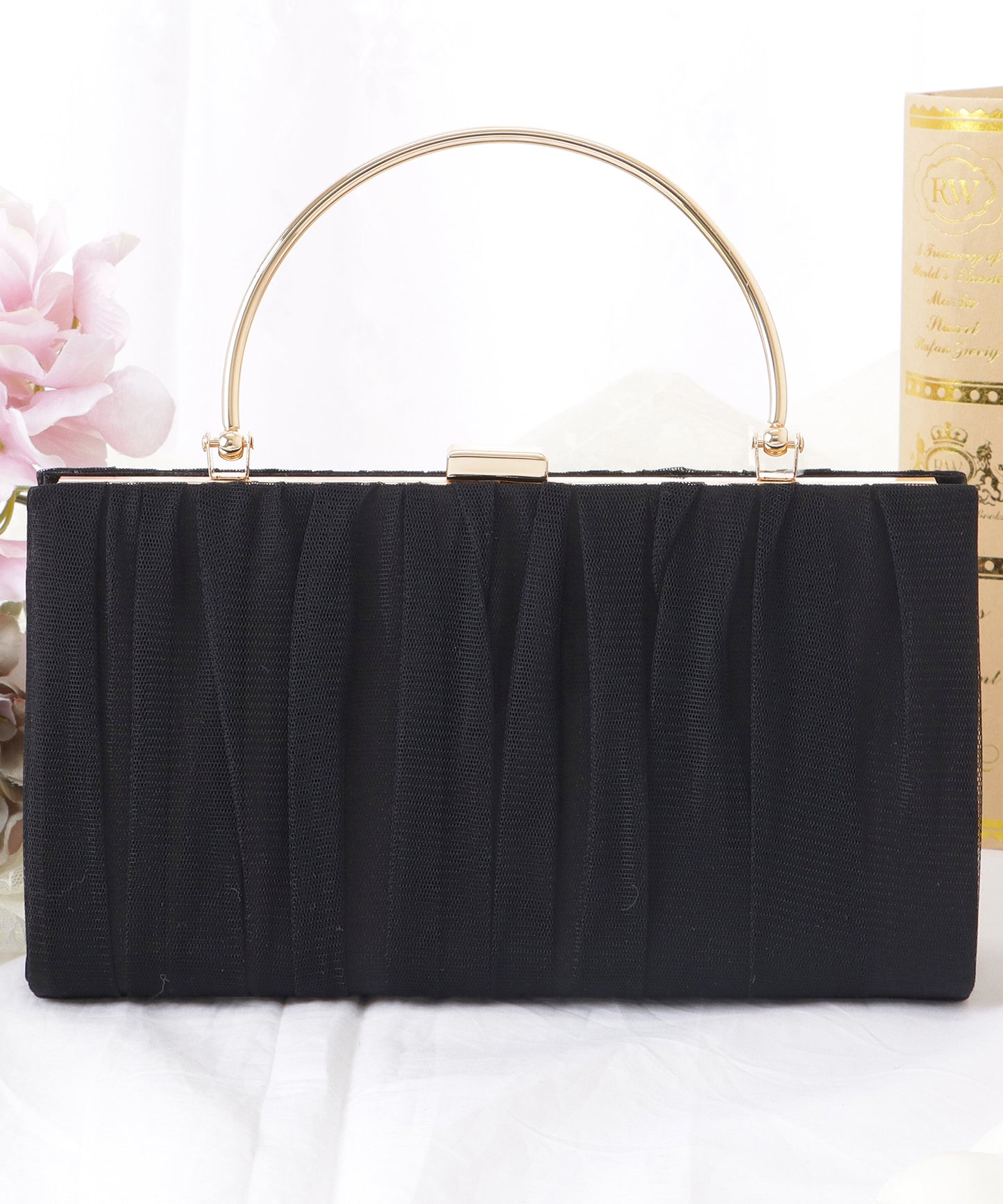 チュール プリーツ スクエア パーティー バッグ