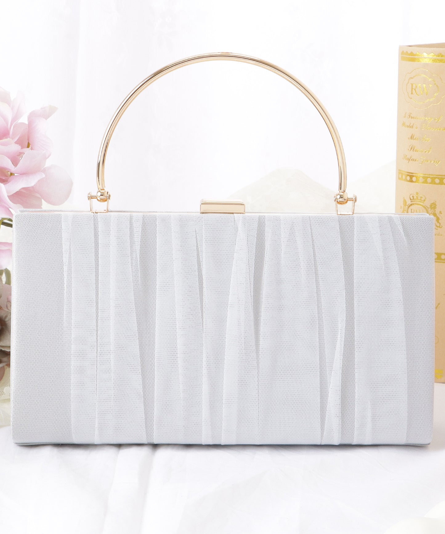 チュール プリーツ スクエア パーティー バッグ