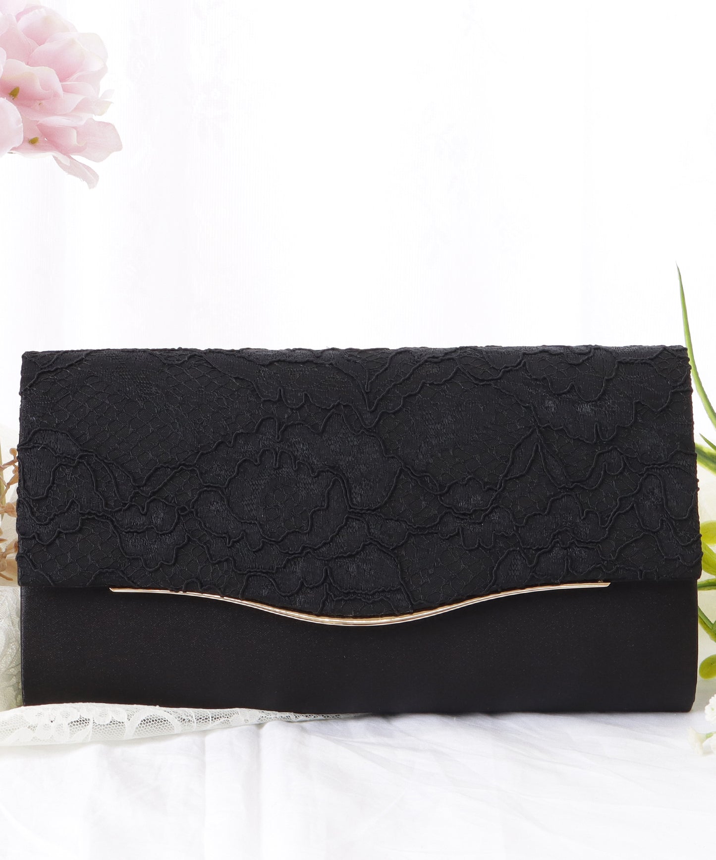 2WAY ウエーブ フラップ レース パーティー バッグ