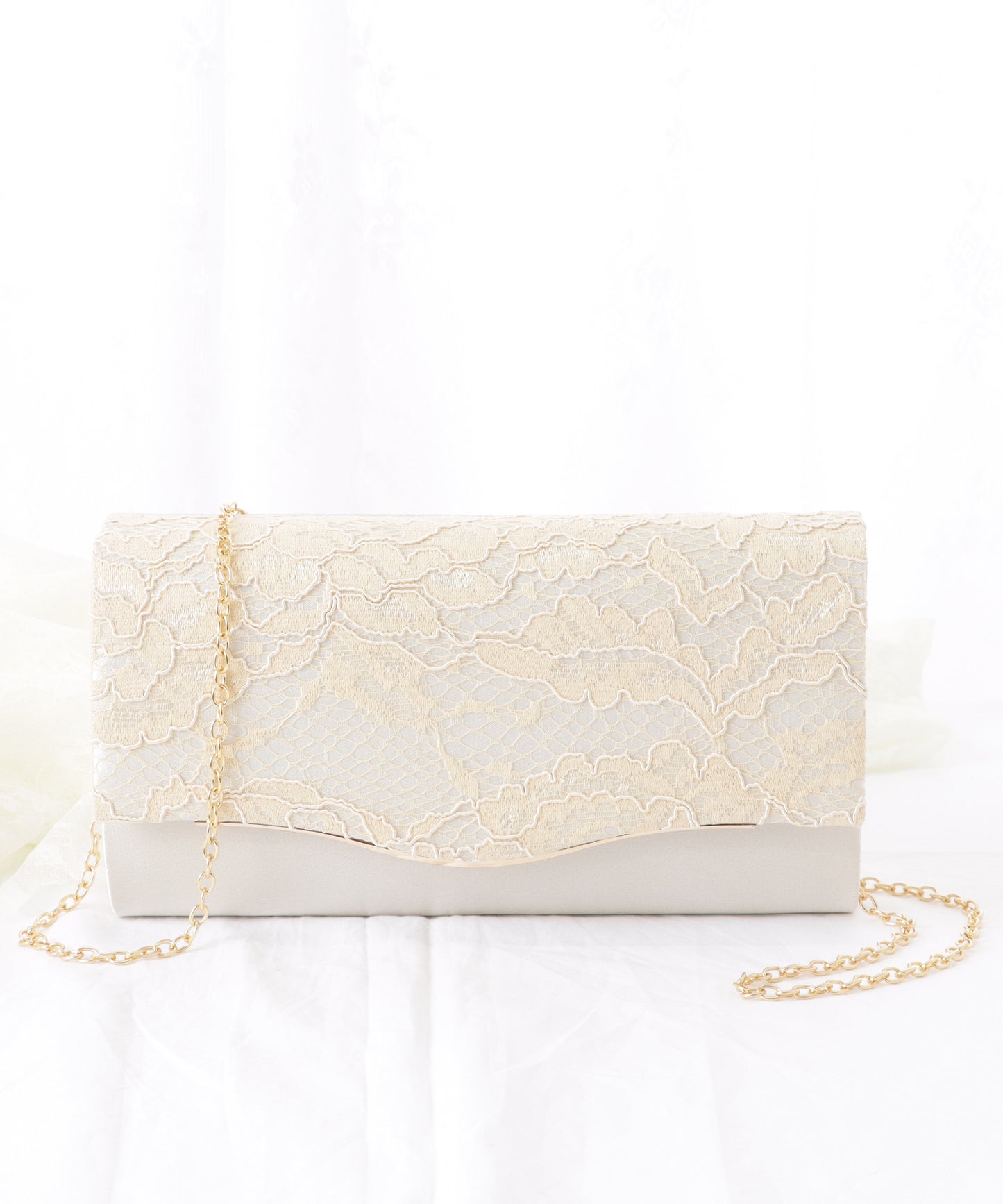 2WAY ウエーブ フラップ レース パーティー バッグ