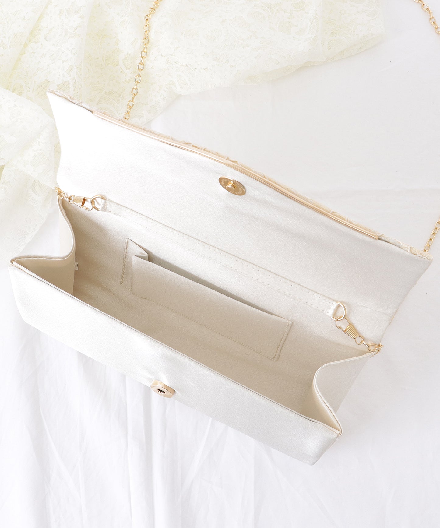 2WAY ウエーブ フラップ レース パーティー バッグ