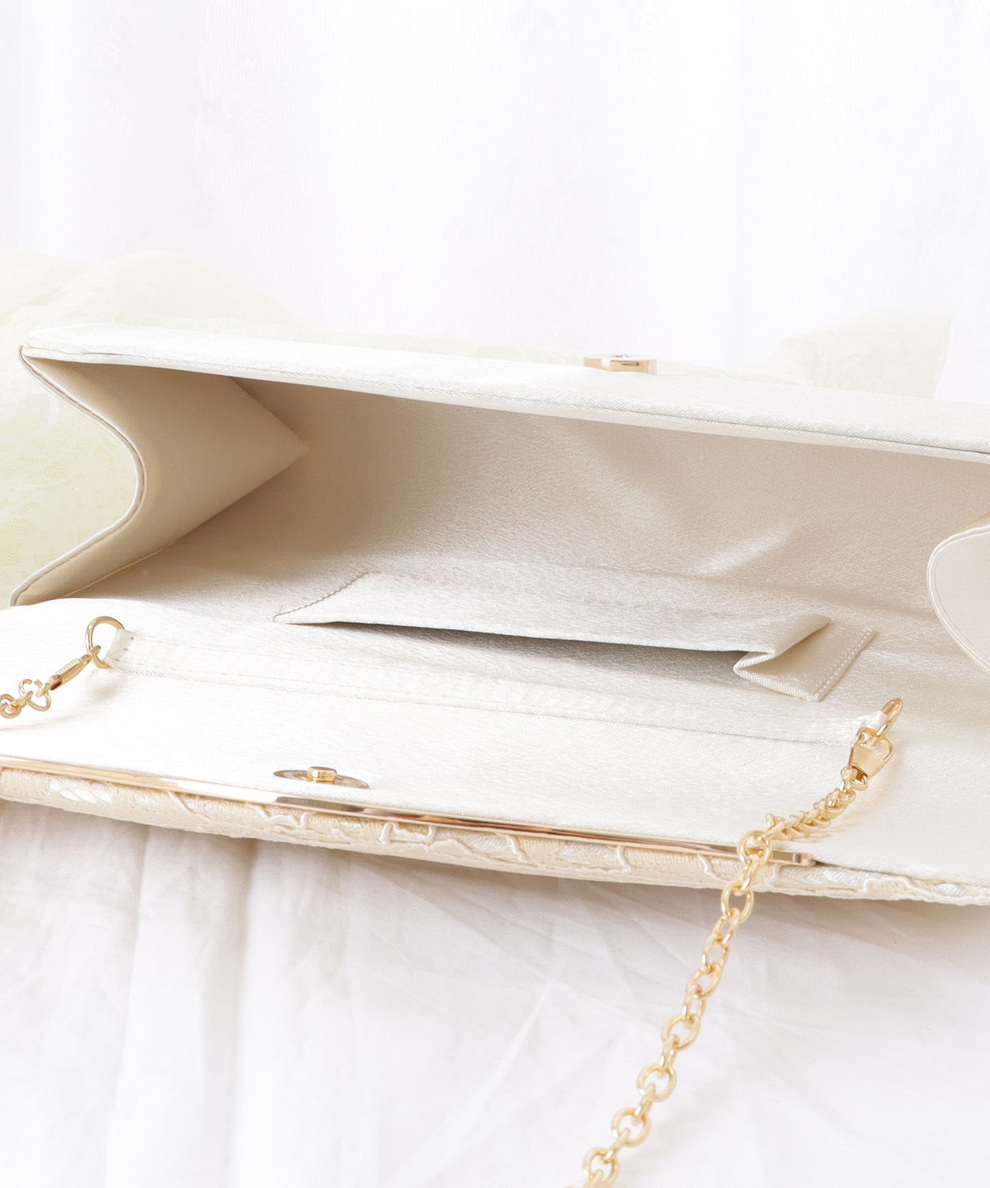 2WAY ウエーブ フラップ レース パーティー バッグ