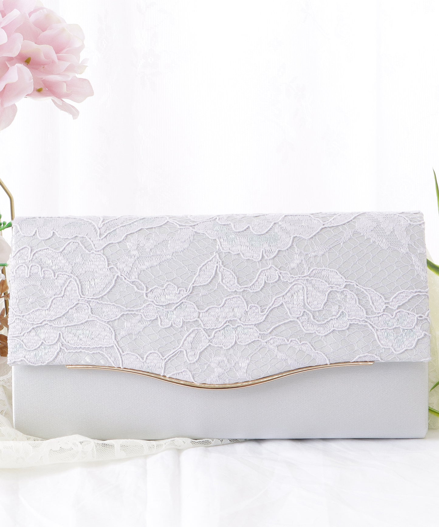 2WAY ウエーブ フラップ レース パーティー バッグ