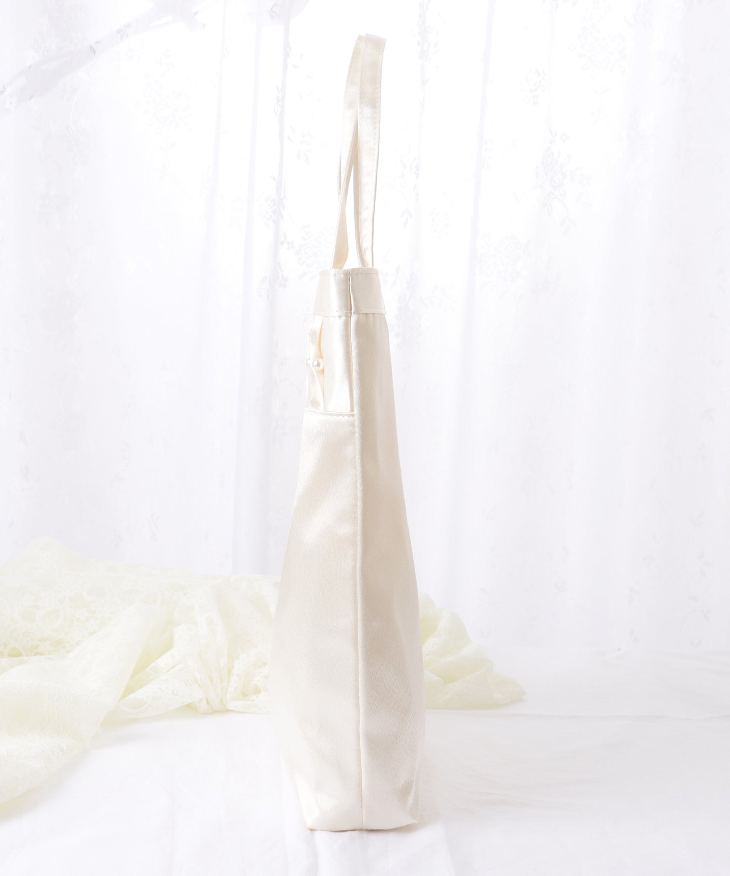 パール リボン 薄型 パーティー トート バッグ