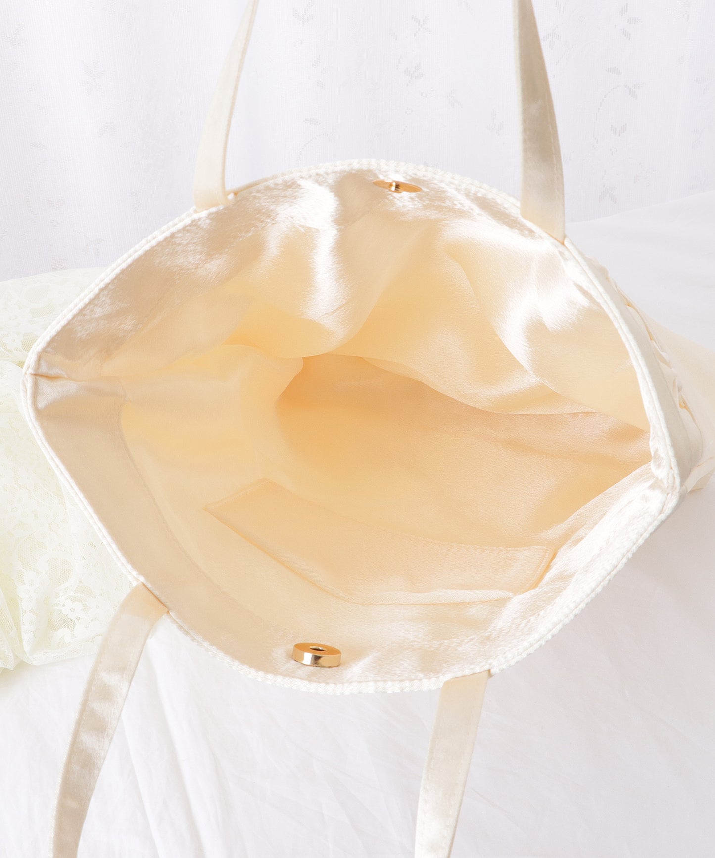 パール リボン 薄型 パーティー トート バッグ