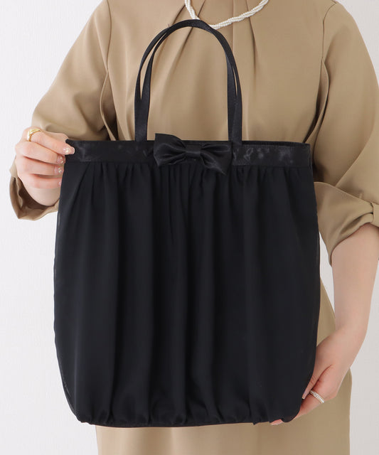 タック リボン サテン トート バッグ