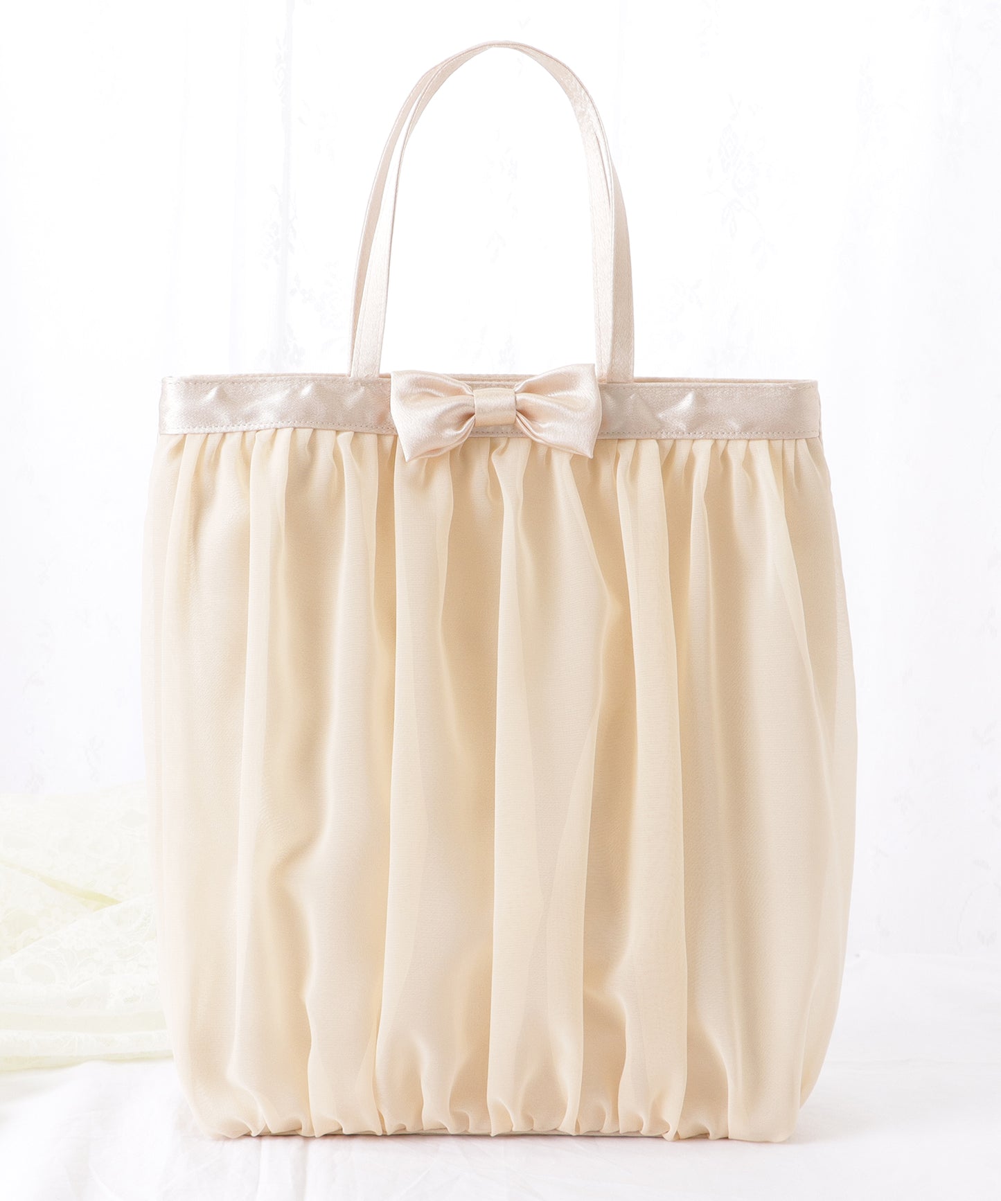 タック リボン サテン トート バッグ