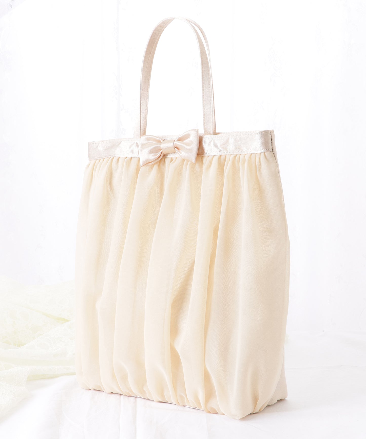 タック リボン サテン トート バッグ