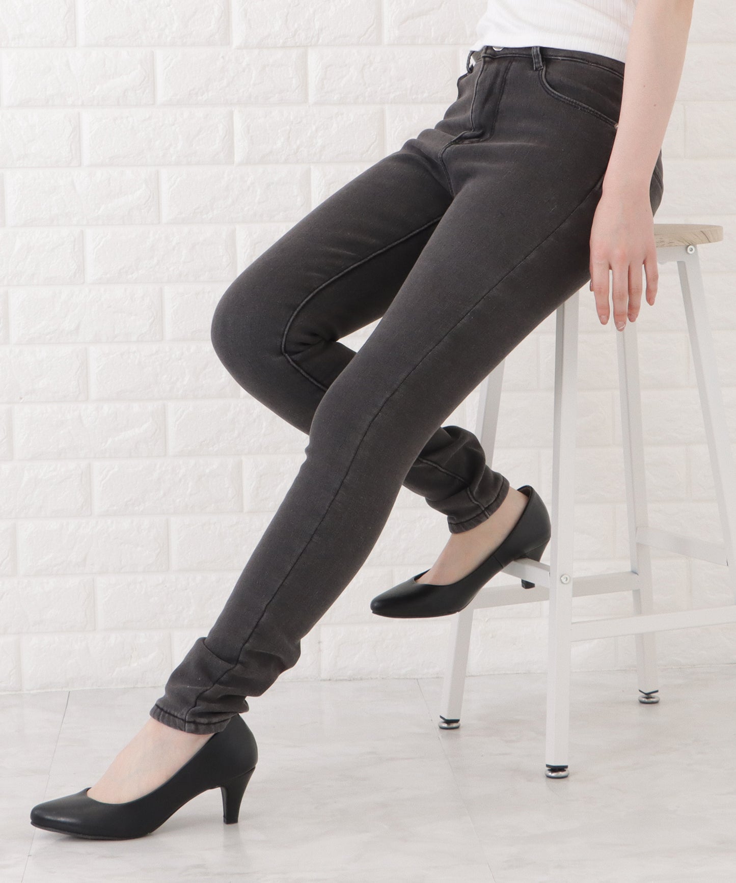 裏シャギーあったかデニムパンツ