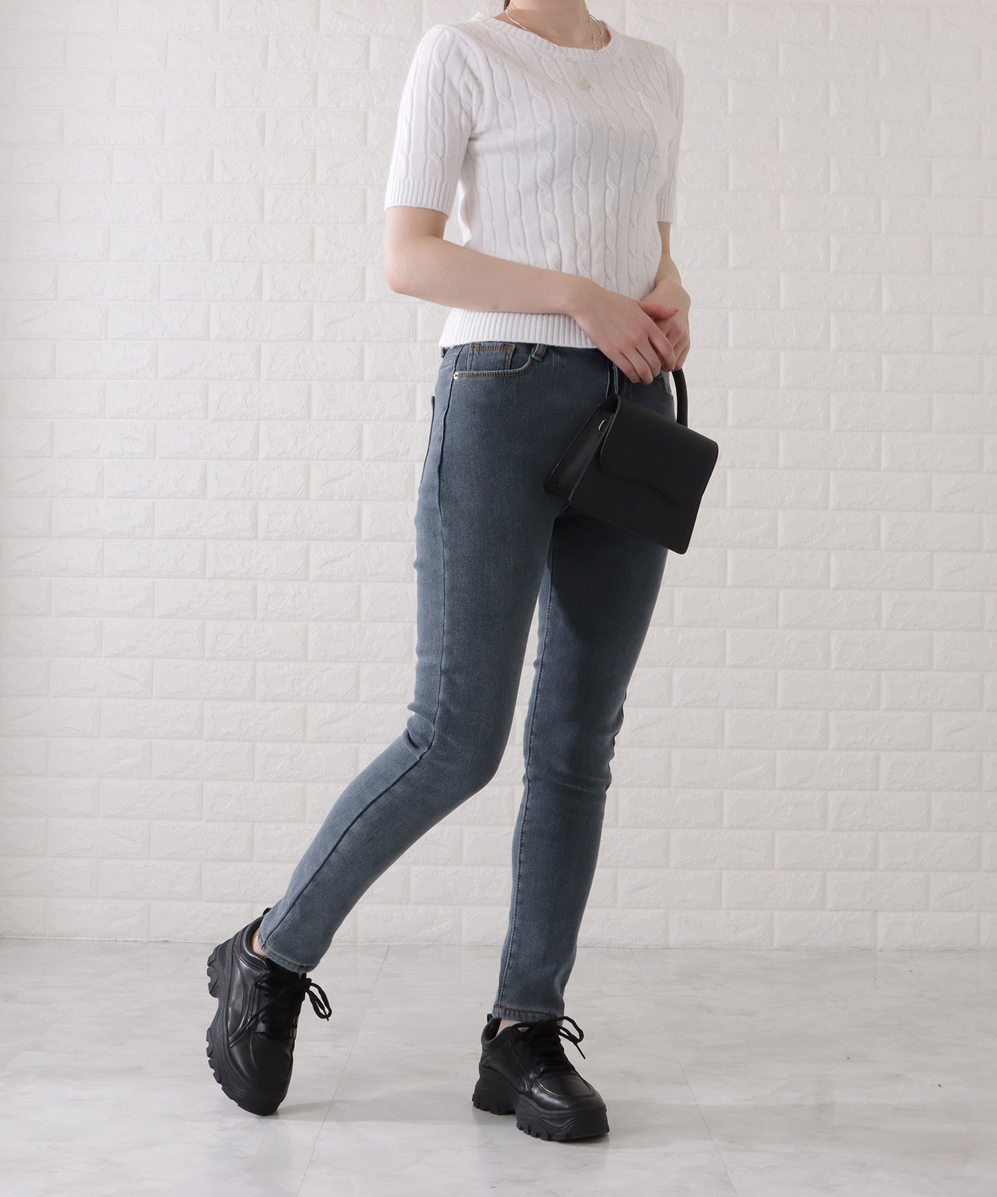 裏シャギーあったかデニムパンツ