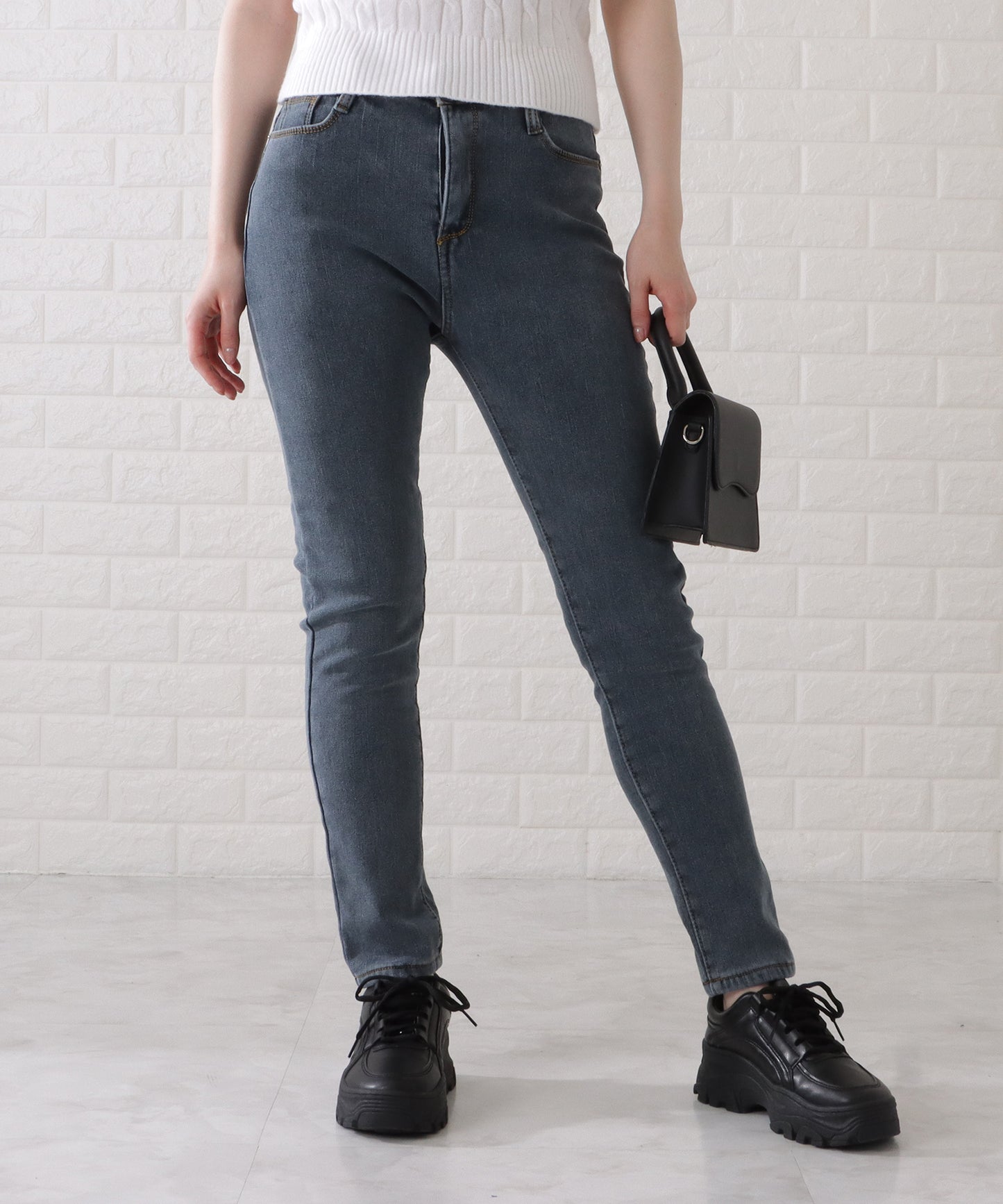 裏シャギーあったかデニムパンツ