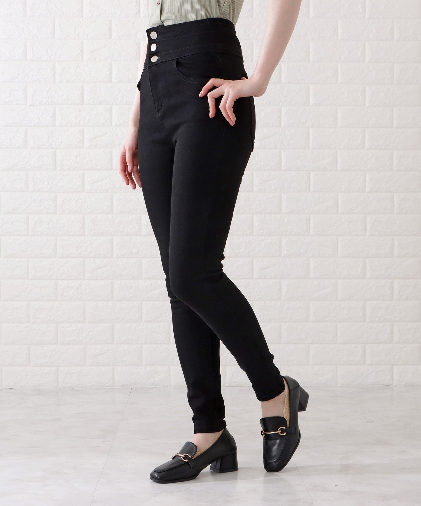 ハイウエストストレッチデニムパンツ