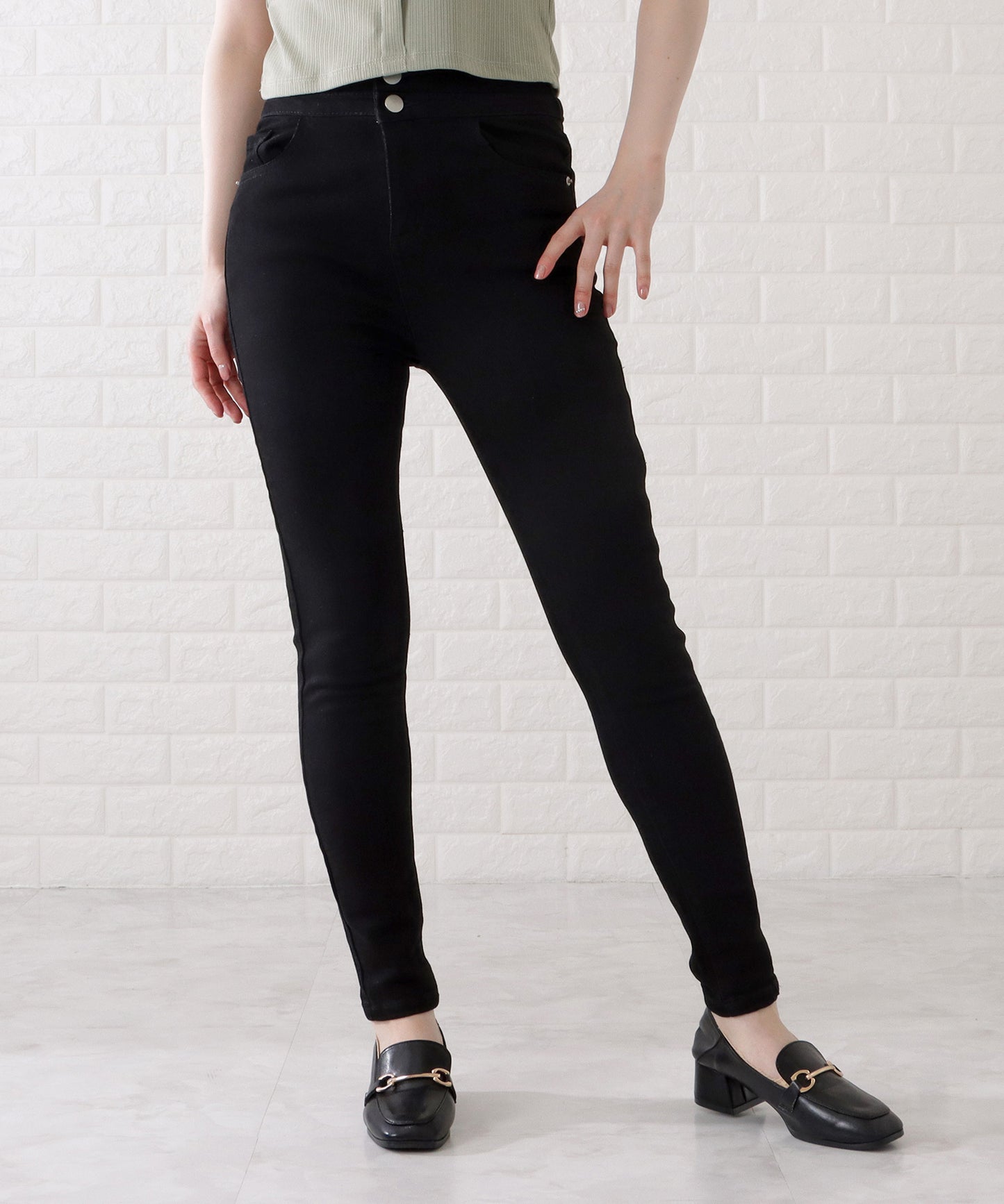 ハイウエストストレッチデニムパンツ