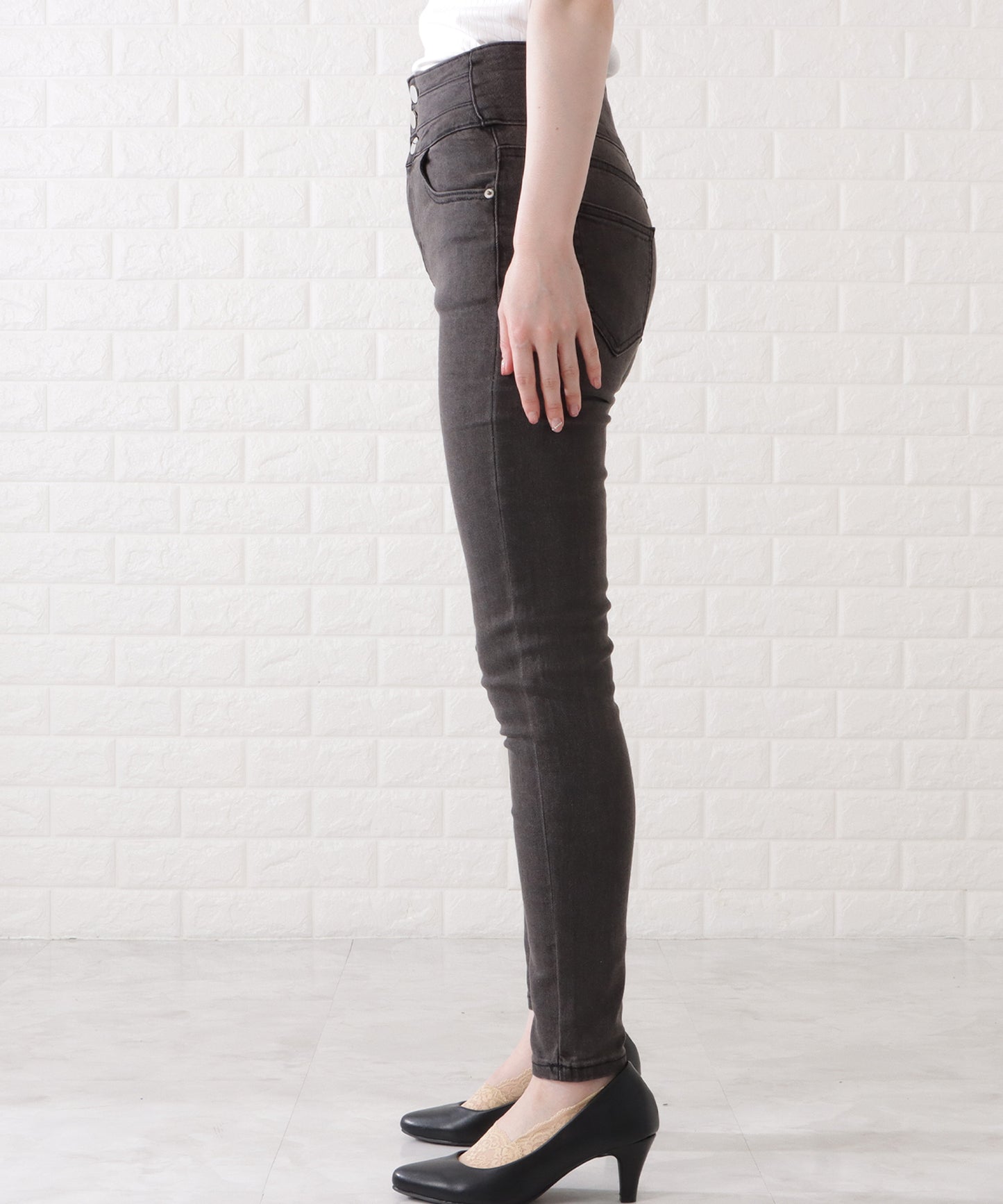 ハイウエストストレッチデニムパンツ