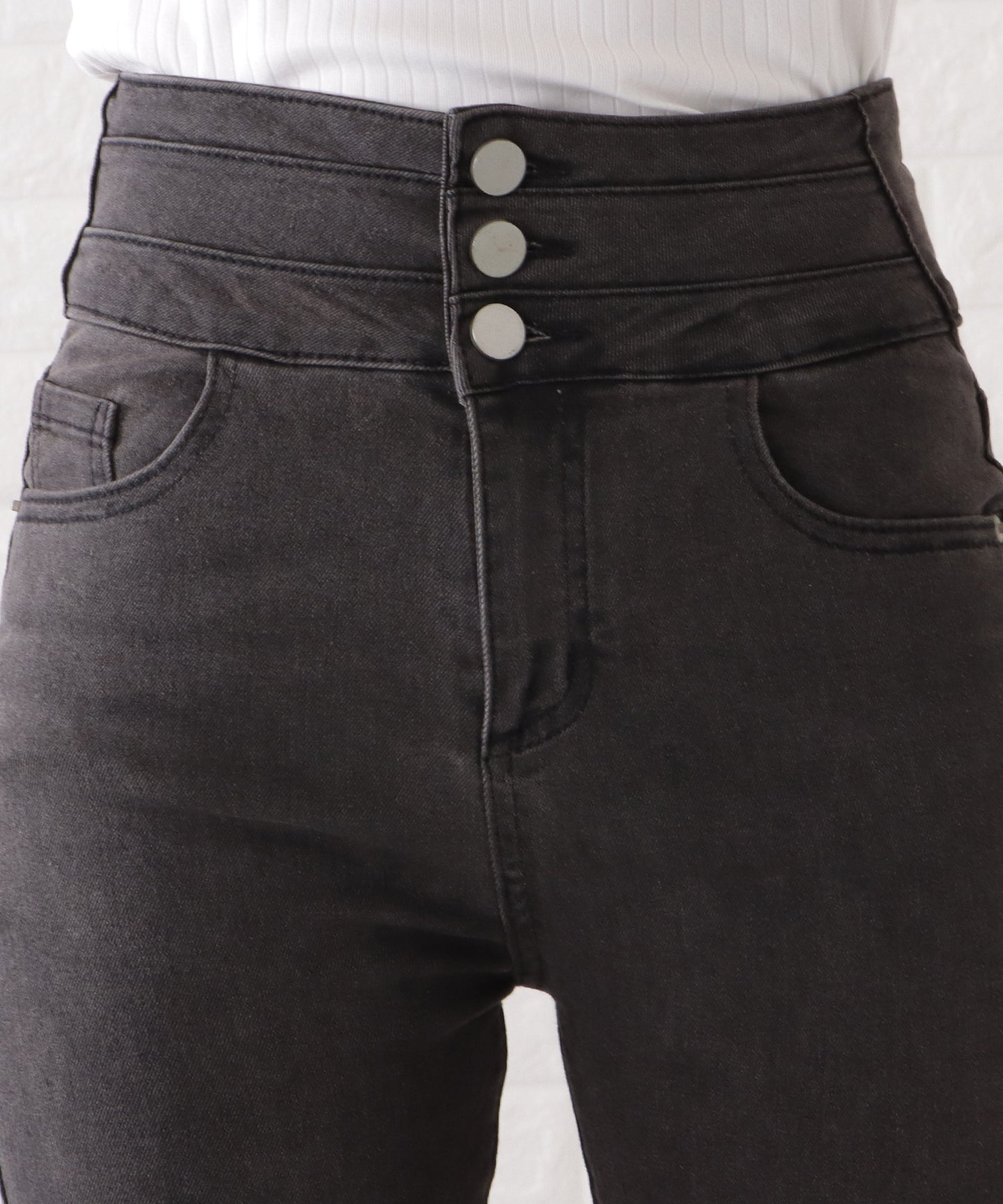 ハイウエストストレッチデニムパンツ
