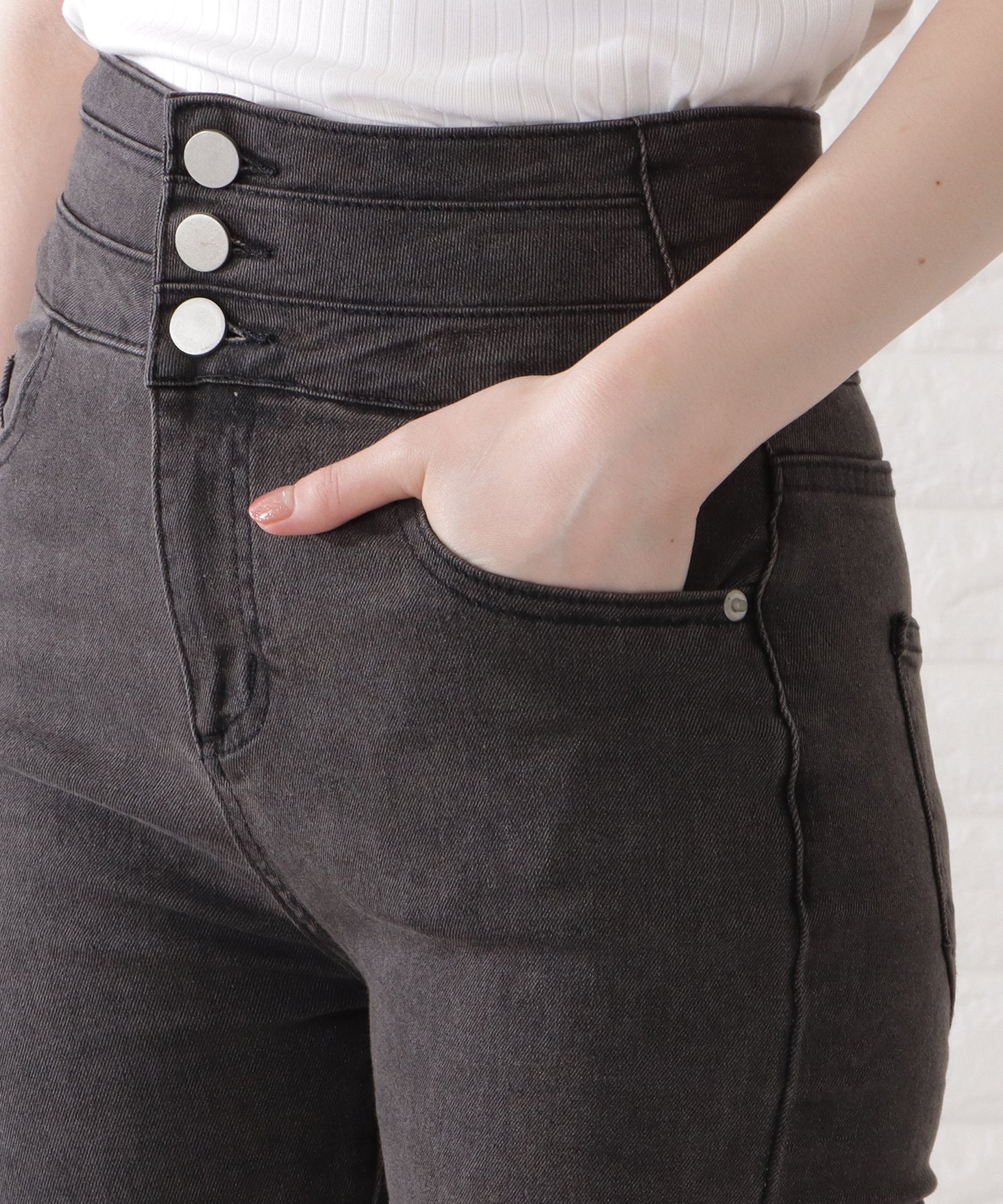 ハイウエストストレッチデニムパンツ