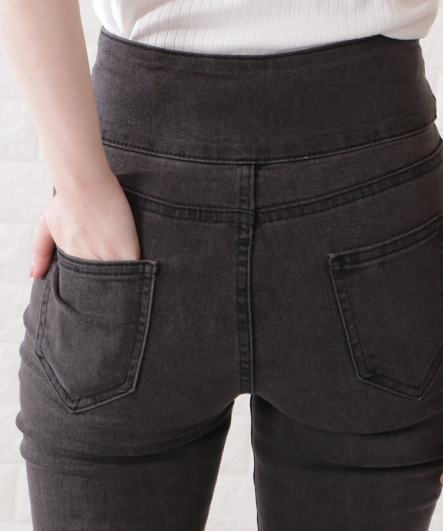 ハイウエストストレッチデニムパンツ