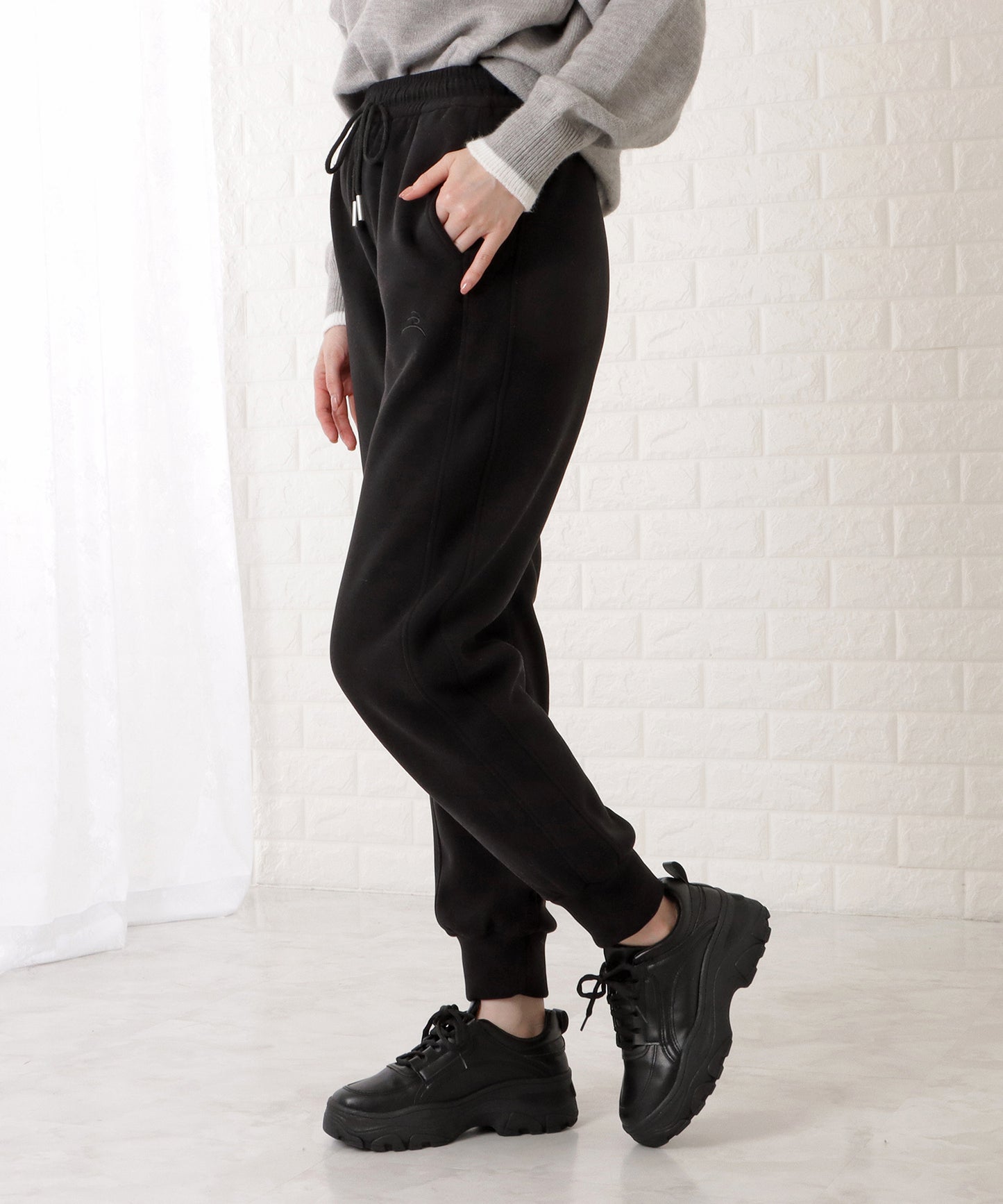 ワンポイント付ベーシックスウェットパンツ