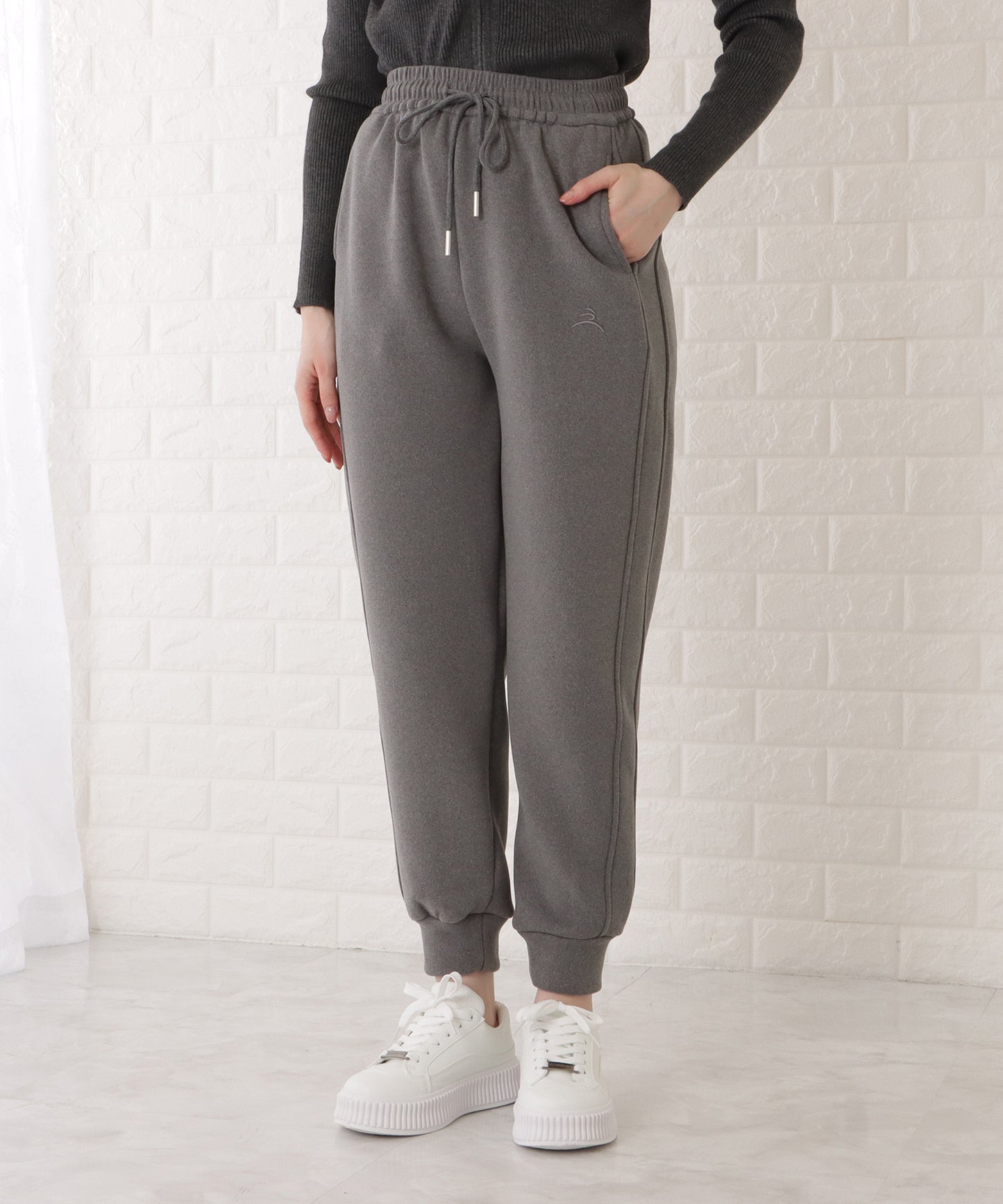 ワンポイント付ベーシックスウェットパンツ