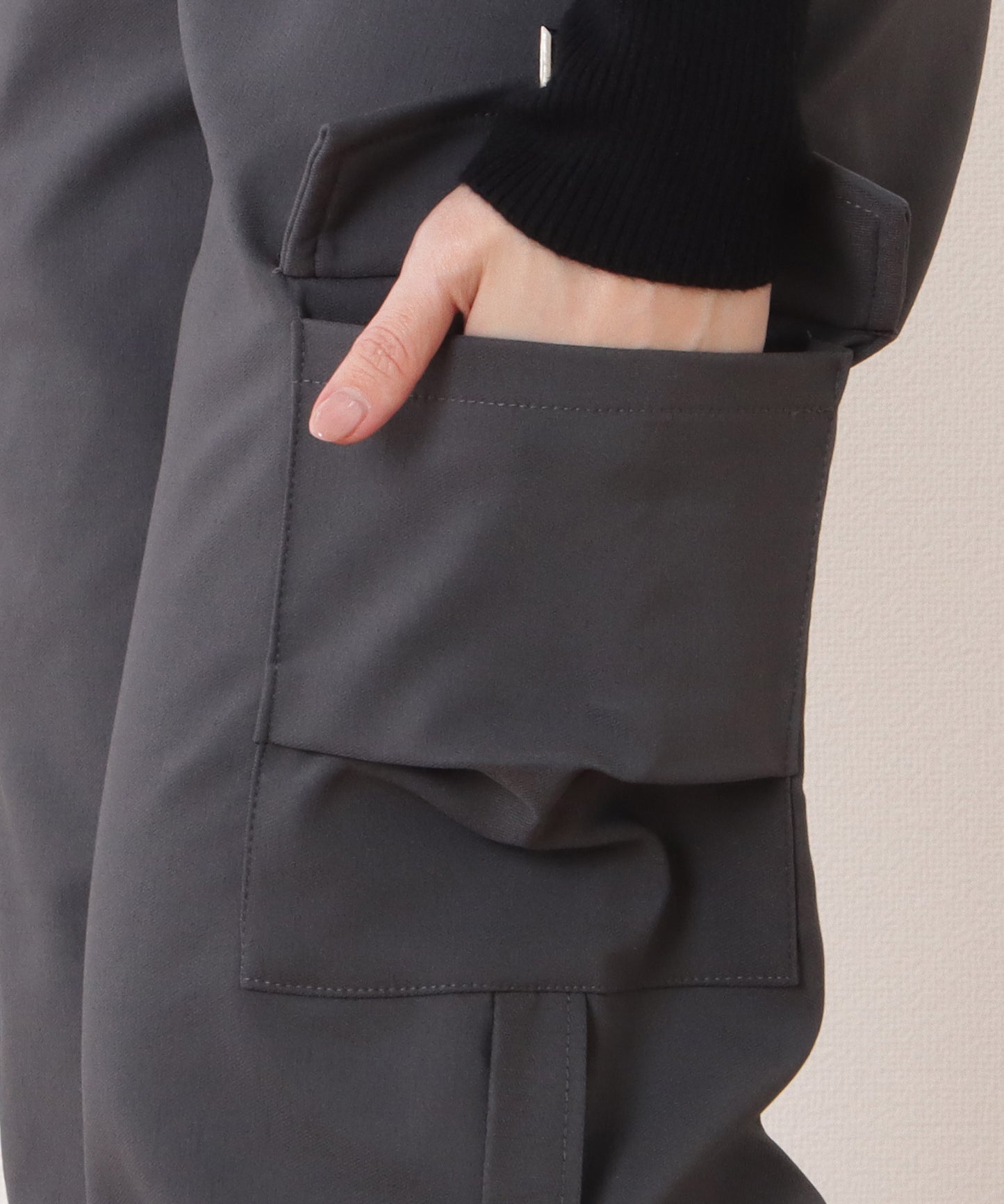 ドロスト付き裏フリースワークイージーパンツ