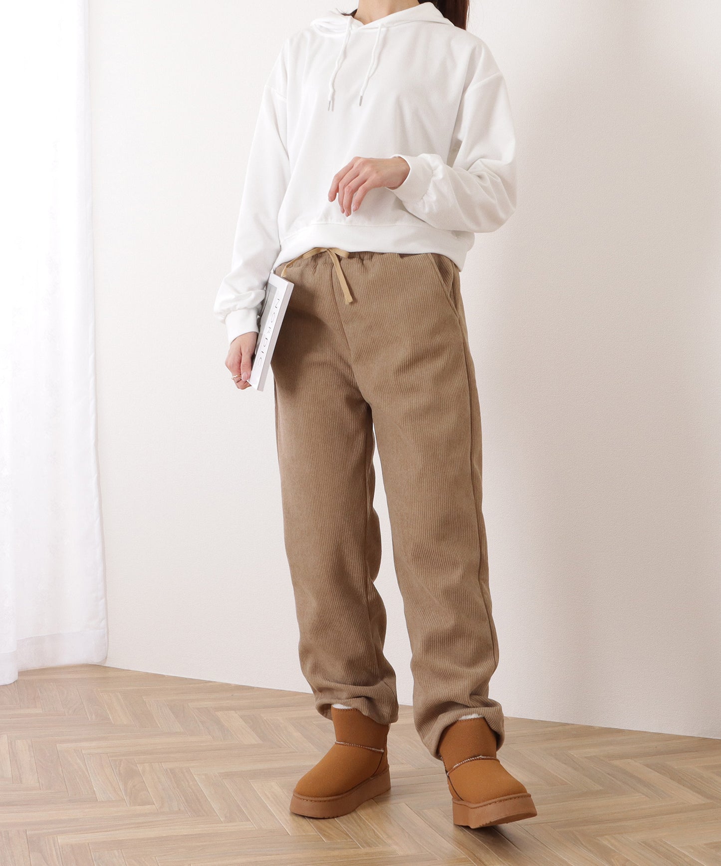 裏起毛コーデュロイストレートイージーパンツ