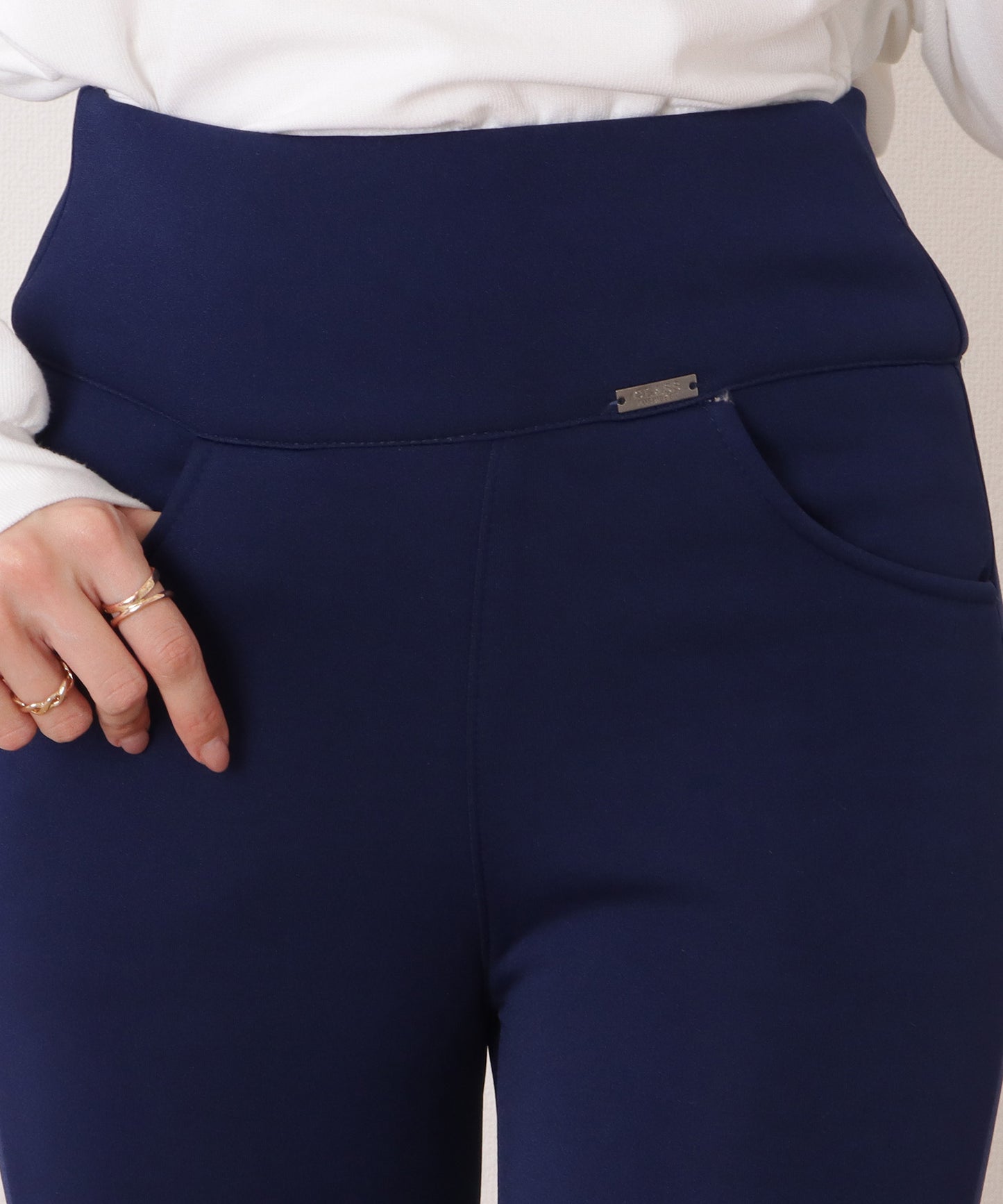 裏シャギーハイウエストストレッチパンツ