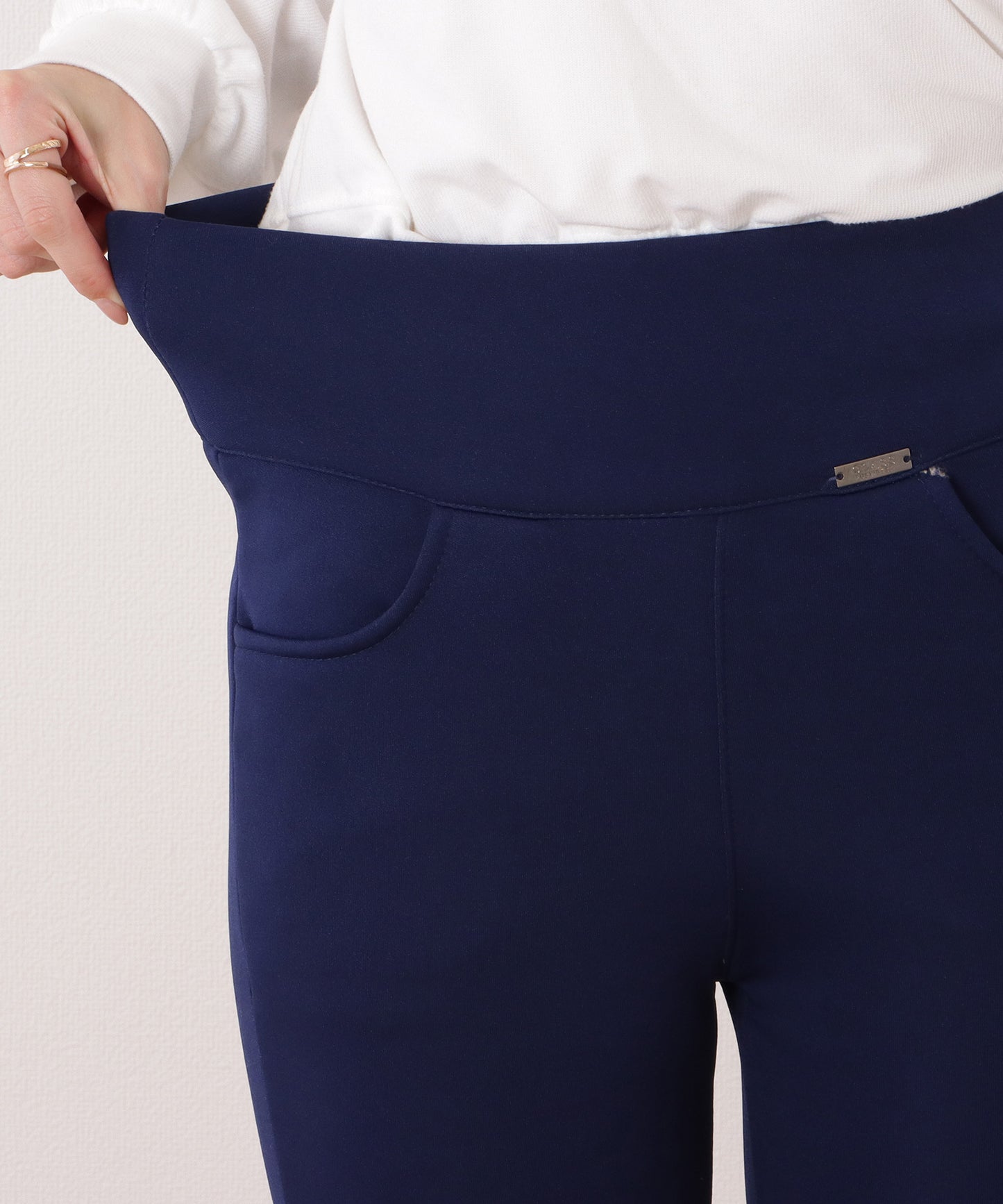 裏シャギーハイウエストストレッチパンツ