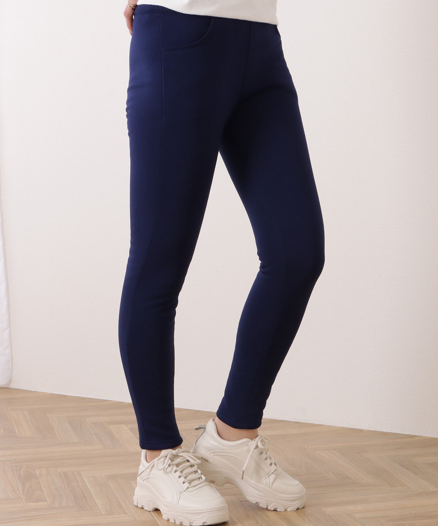 裏シャギーハイウエストストレッチパンツ