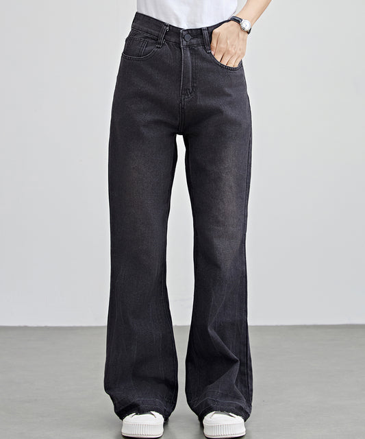 ヴィンテージ風 ハイウエスト フレア デニム パンツ