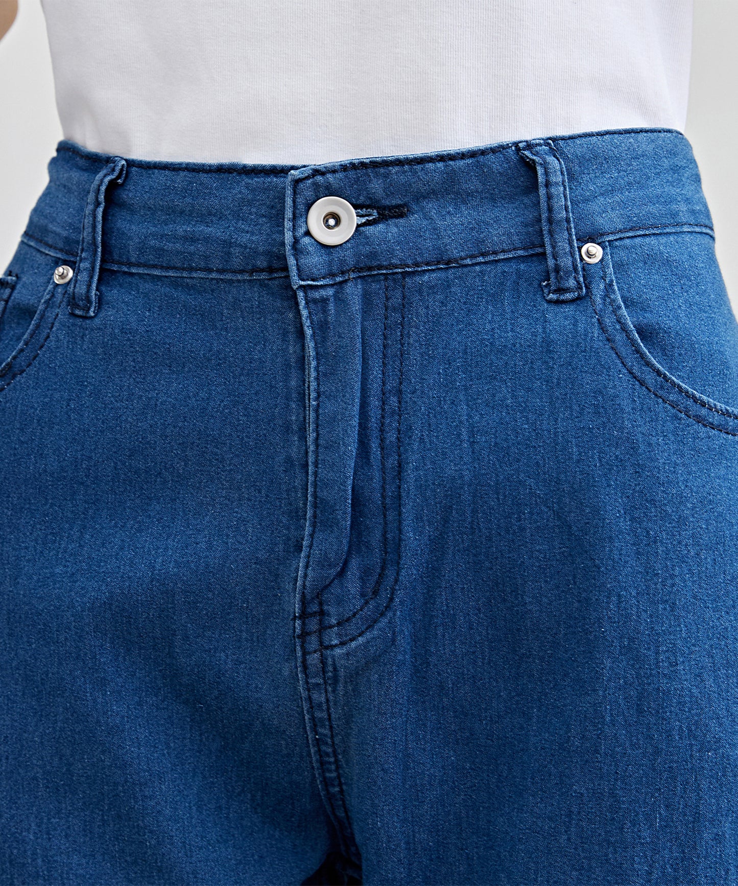 ハイウエスト サイド リボン フレア デニム パンツ