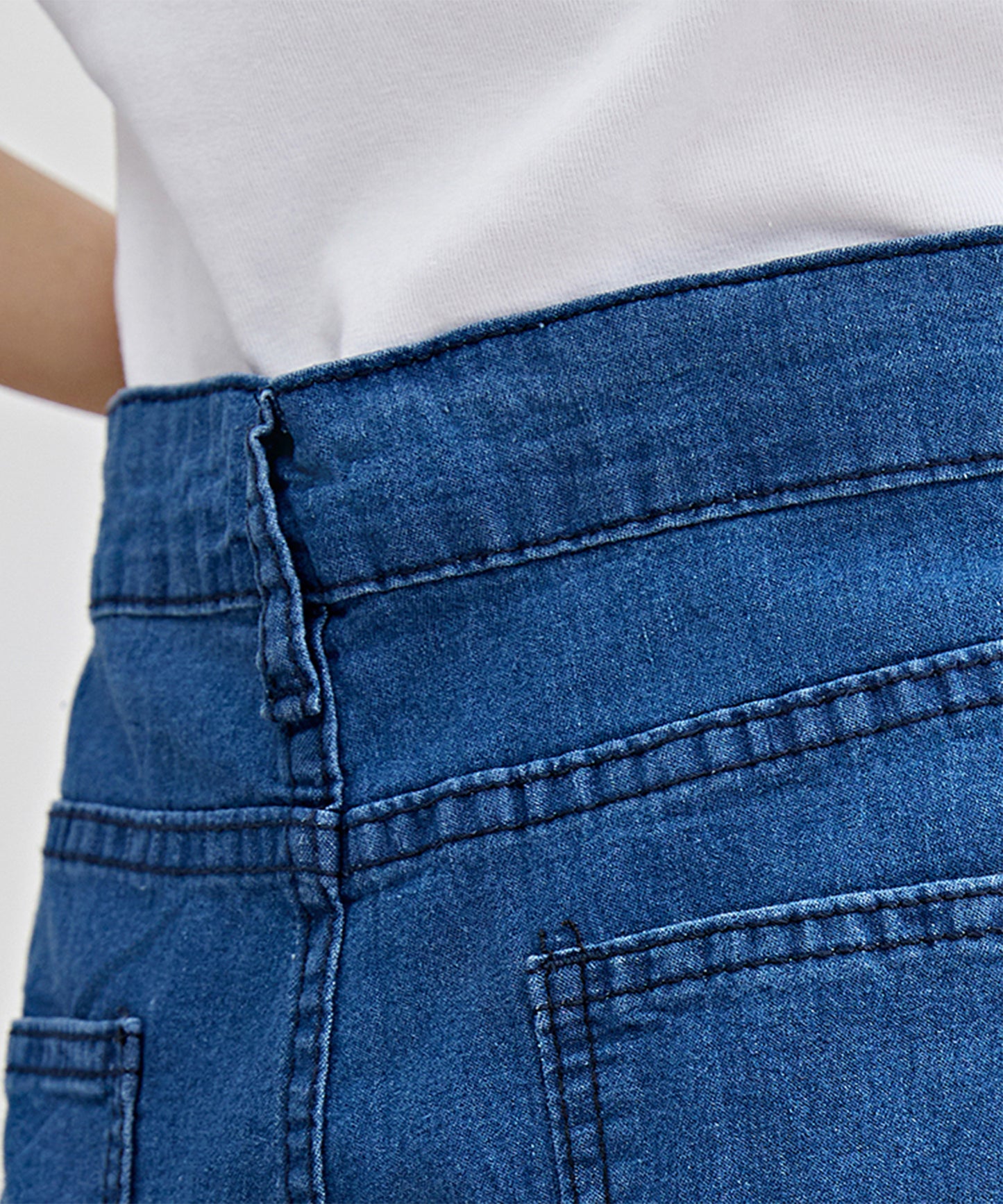 ハイウエスト サイド リボン フレア デニム パンツ
