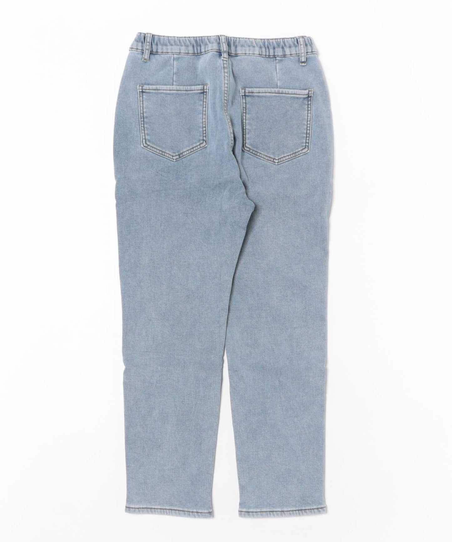 バック イージー ハイウエスト テーパード デニム 裏起毛 パンツ