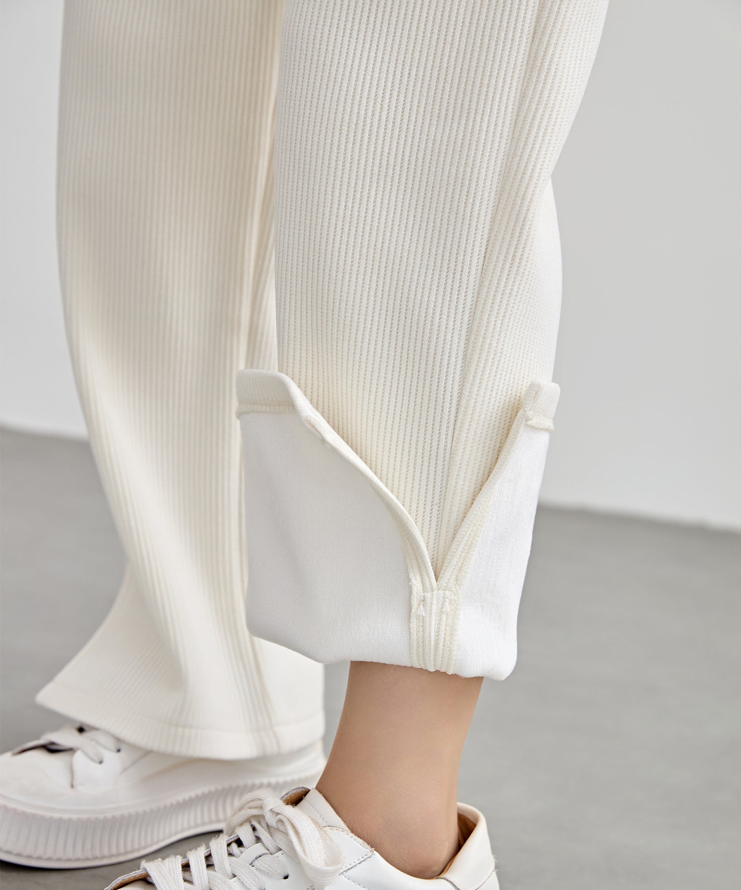 サイド スリット ストレート コーデュロイ パンツ 裏起毛