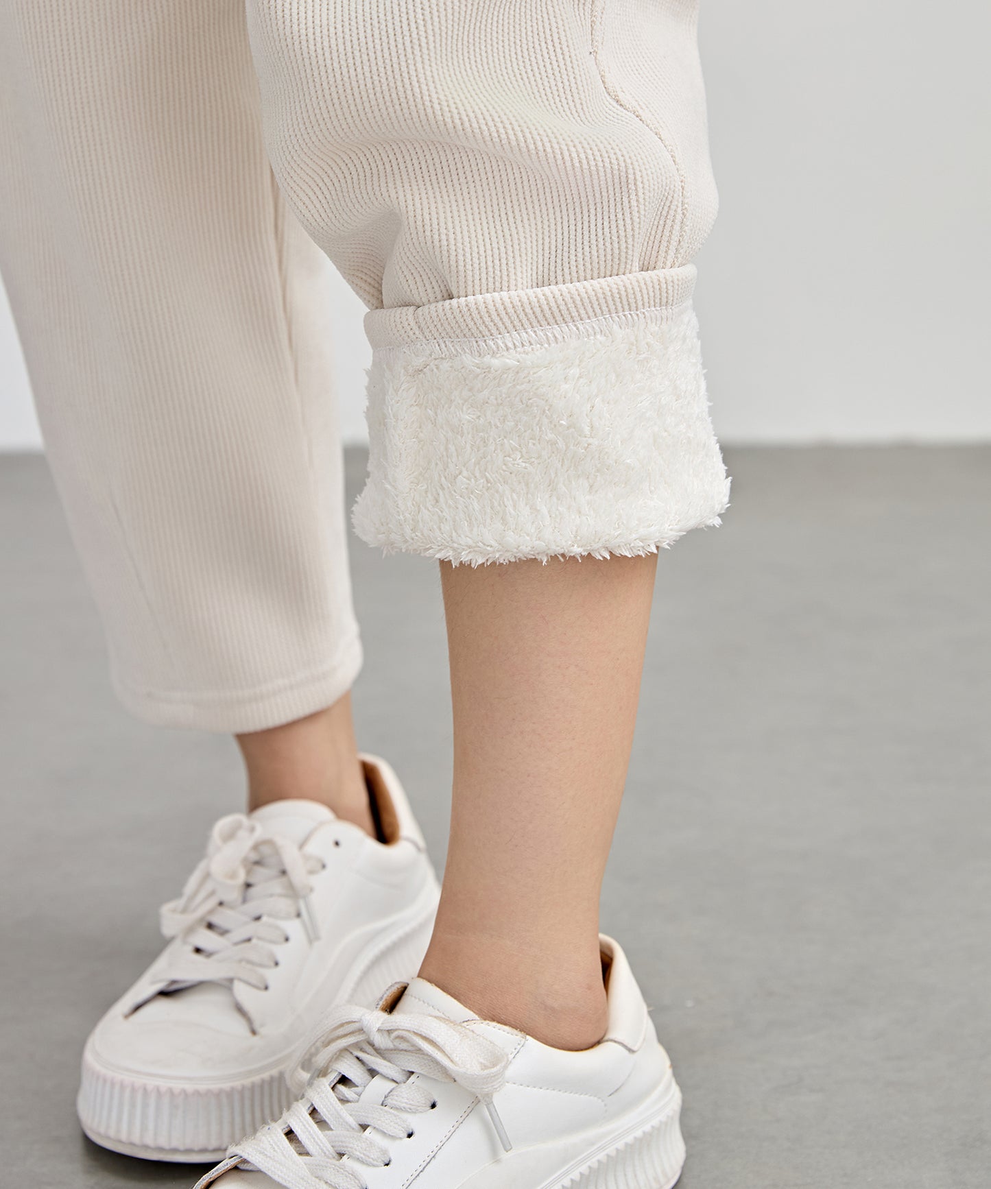 裏起毛 コーデュロイ イージー テーパード パンツ