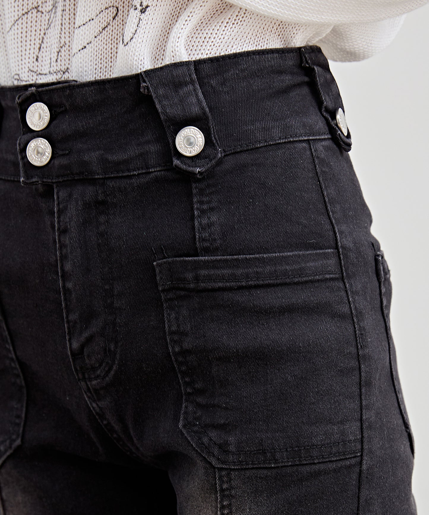 ハイウエスト ストレッチ フレア デニム パンツ
