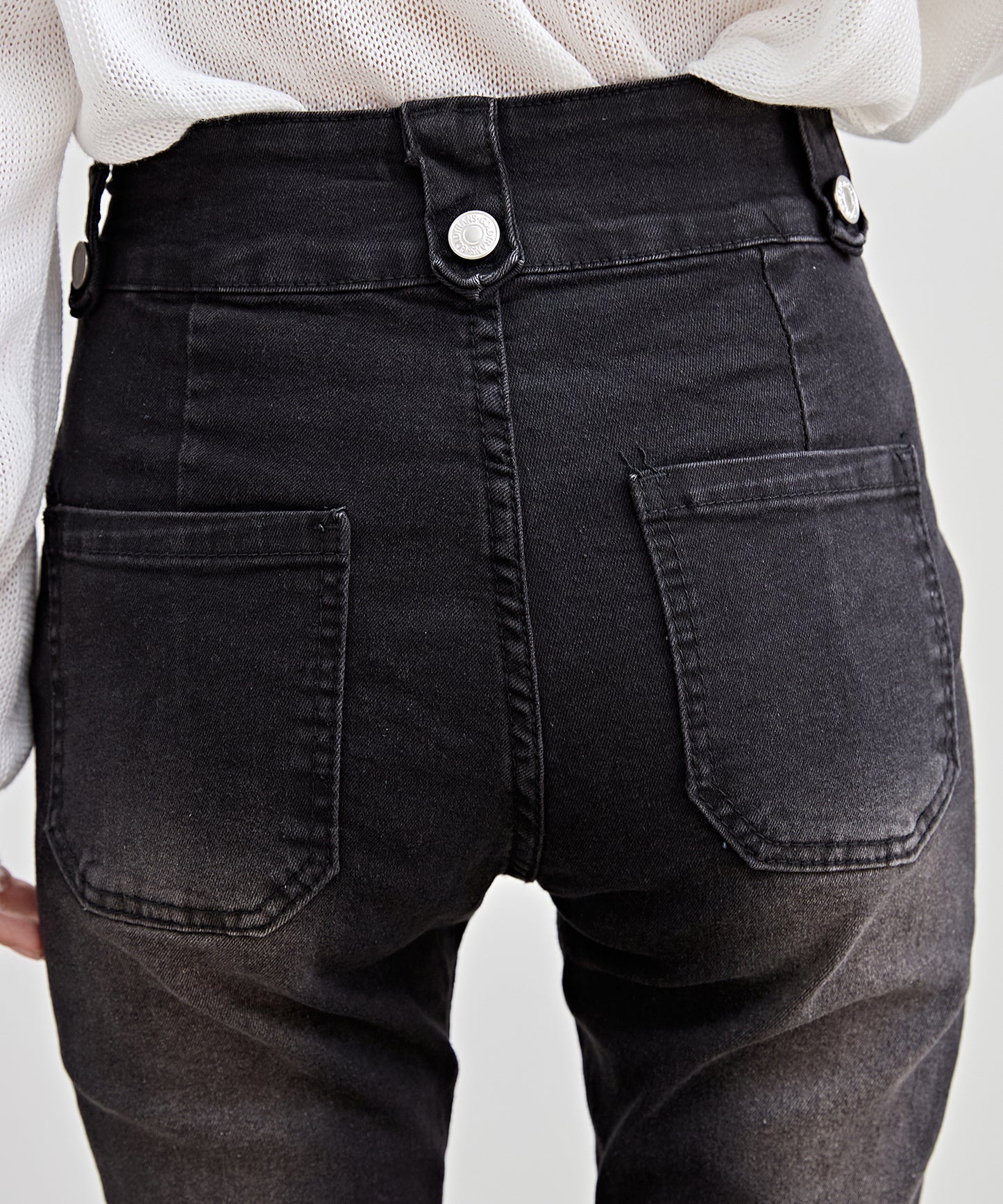 ハイウエスト ストレッチ フレア デニム パンツ