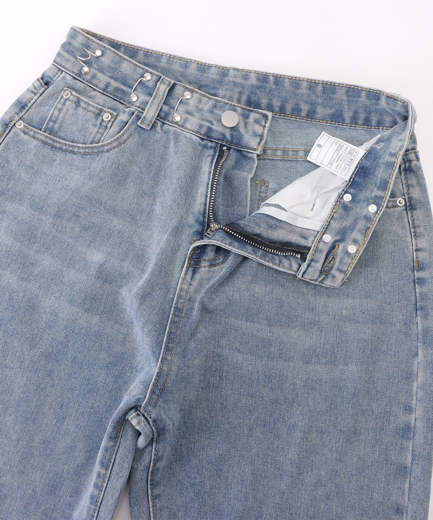 ウエストホック付ワイドデニムパンツ