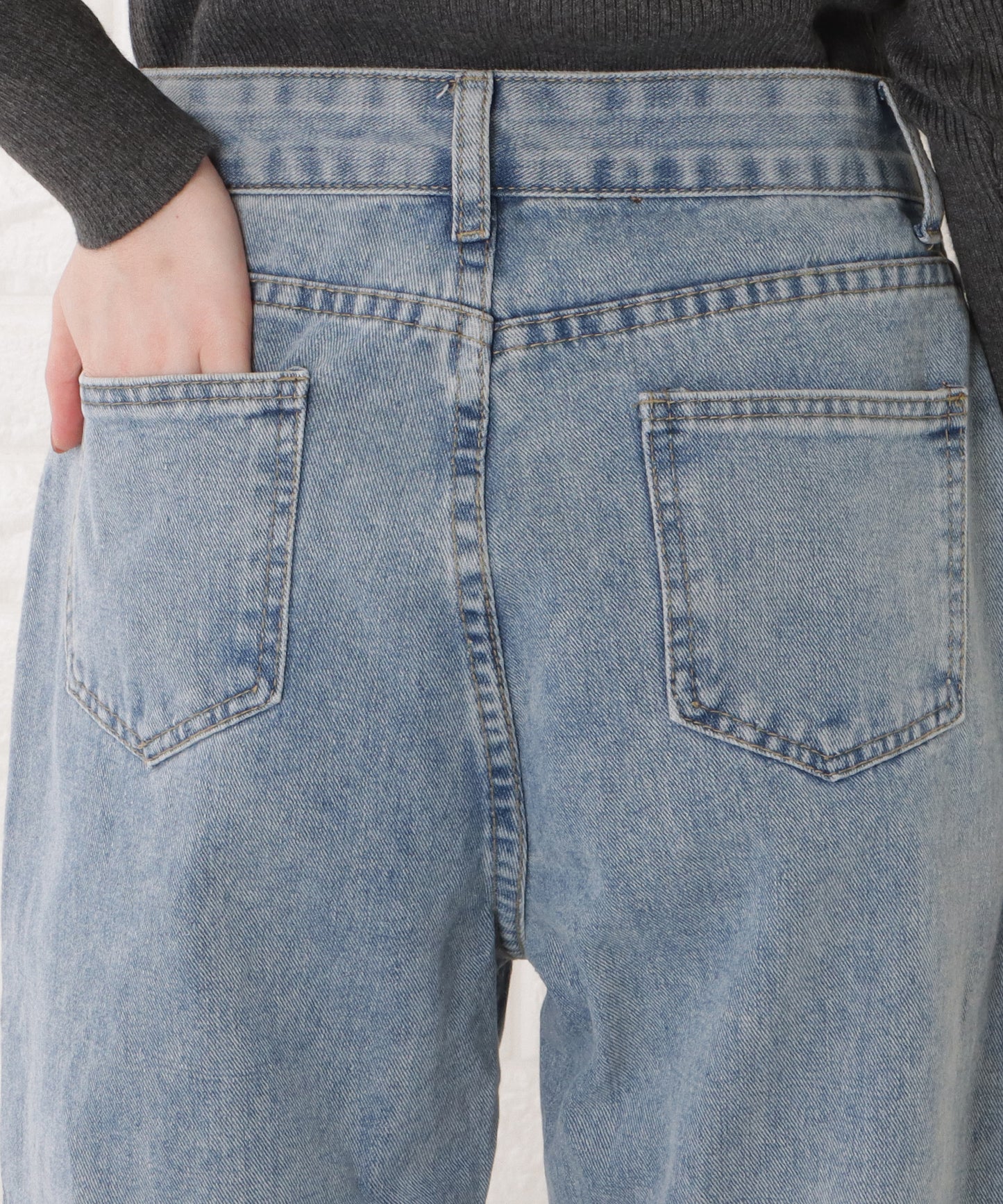 ウエストホック付ワイドデニムパンツ
