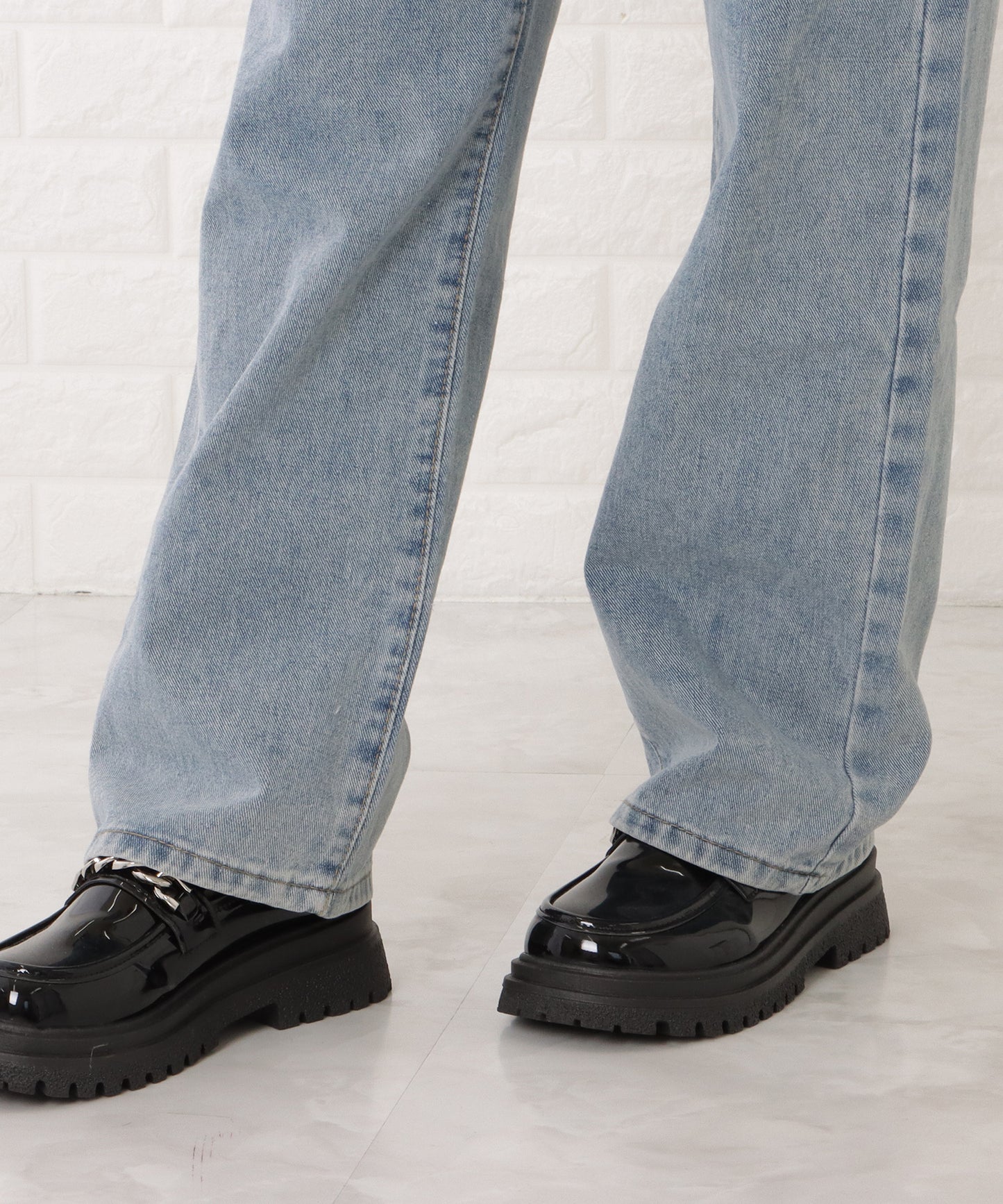 ウエストホック付ワイドデニムパンツ