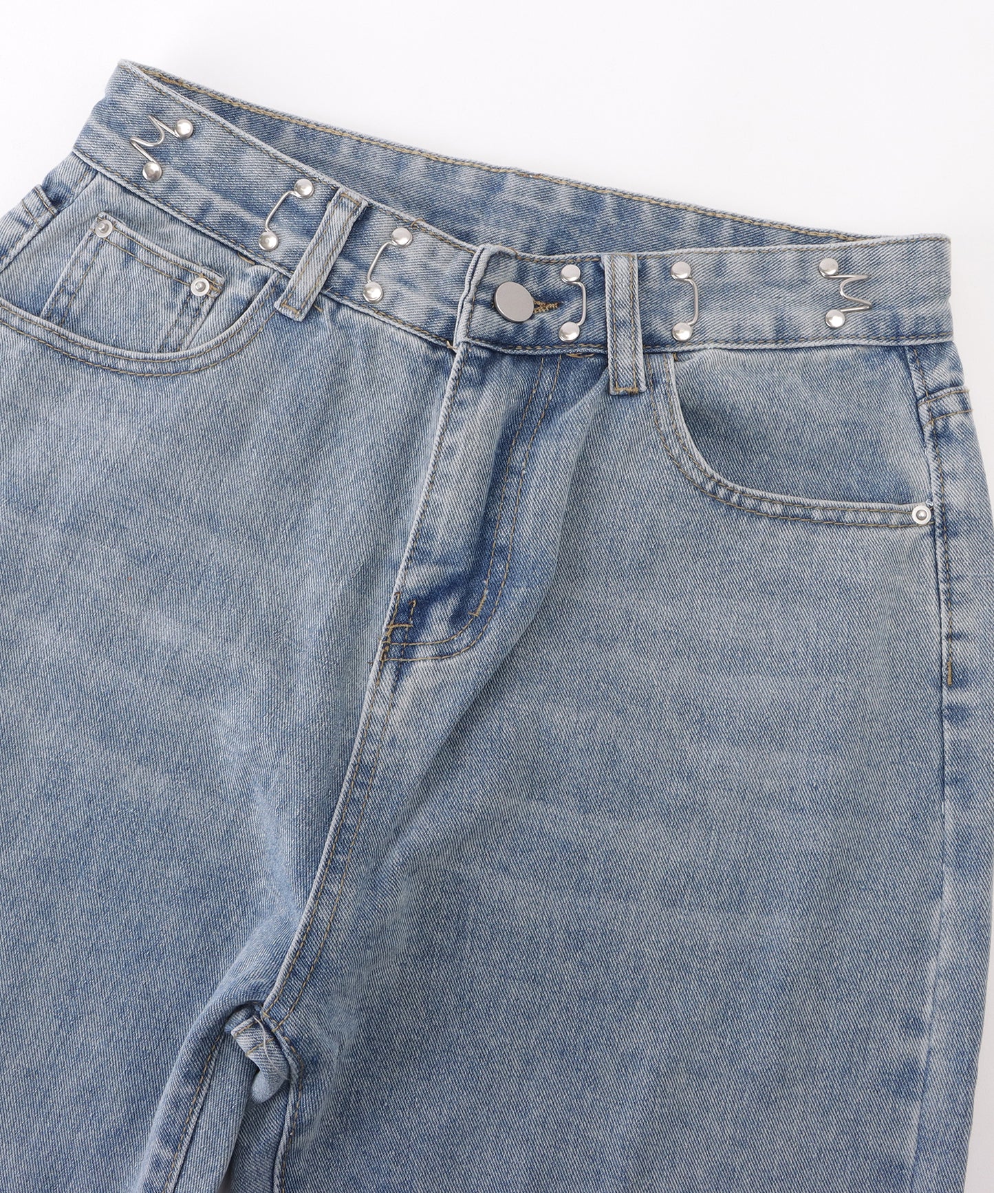 ウエストホック付ワイドデニムパンツ