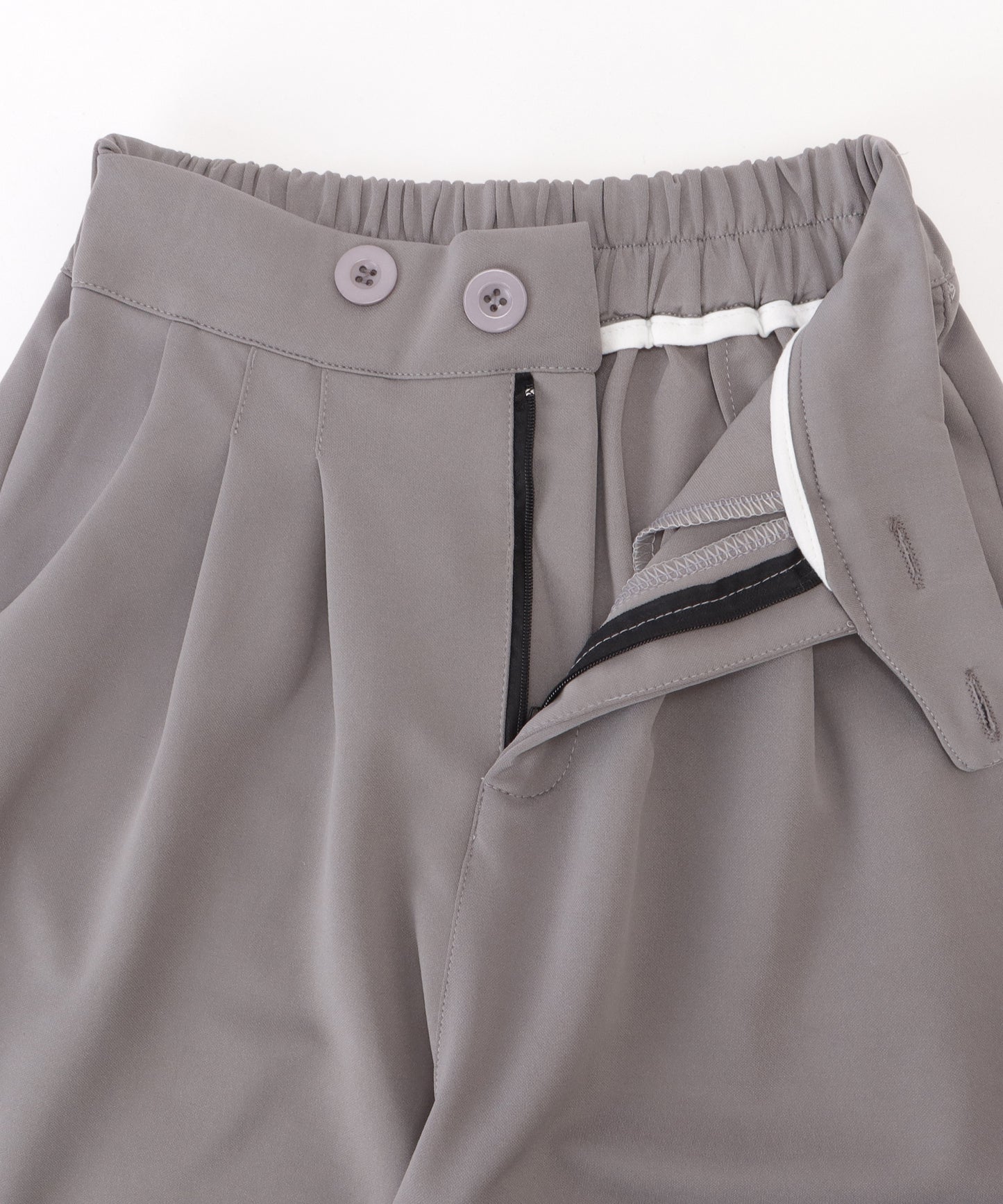 ハイウエストアシンメトリーとろみタックパンツ